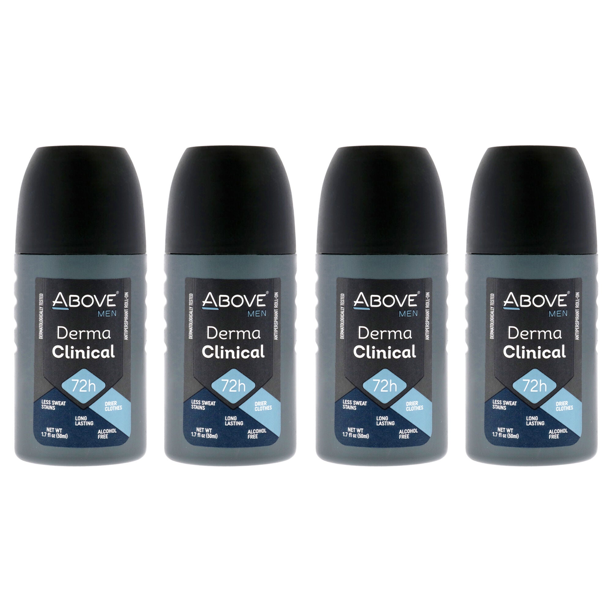72 Hours Derma Clinical Antiperspirant Deodorant by Above for Men - 1.7 oz Deodorant Roll-On - Pack of 4, See Description, hi-res image number 0