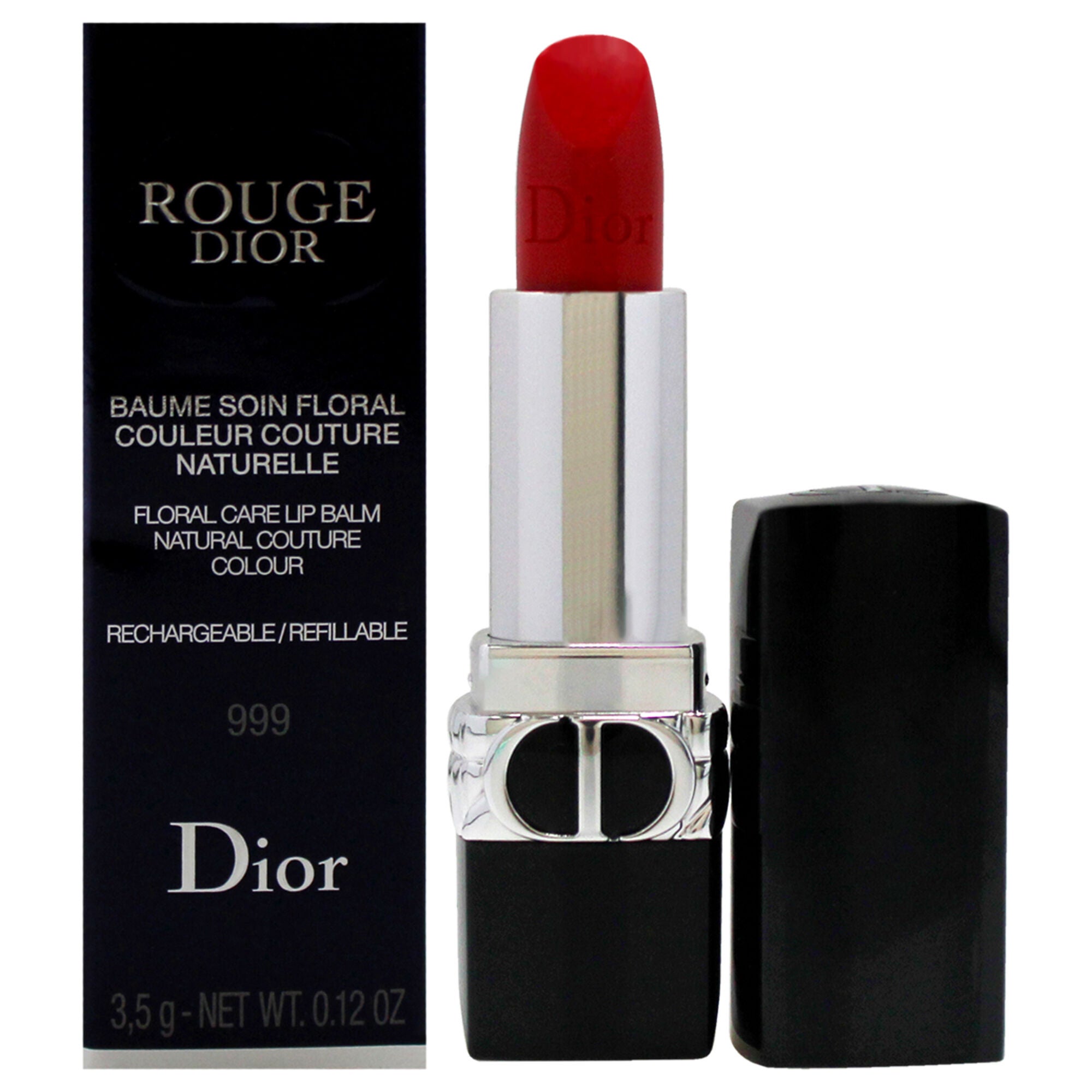 Rouge Dior Floral Care Lip Balm Satin - 999 by Christian Dior for Women - 0.12 oz Lip Balm (Refillable), See Description, hi-res image number 0