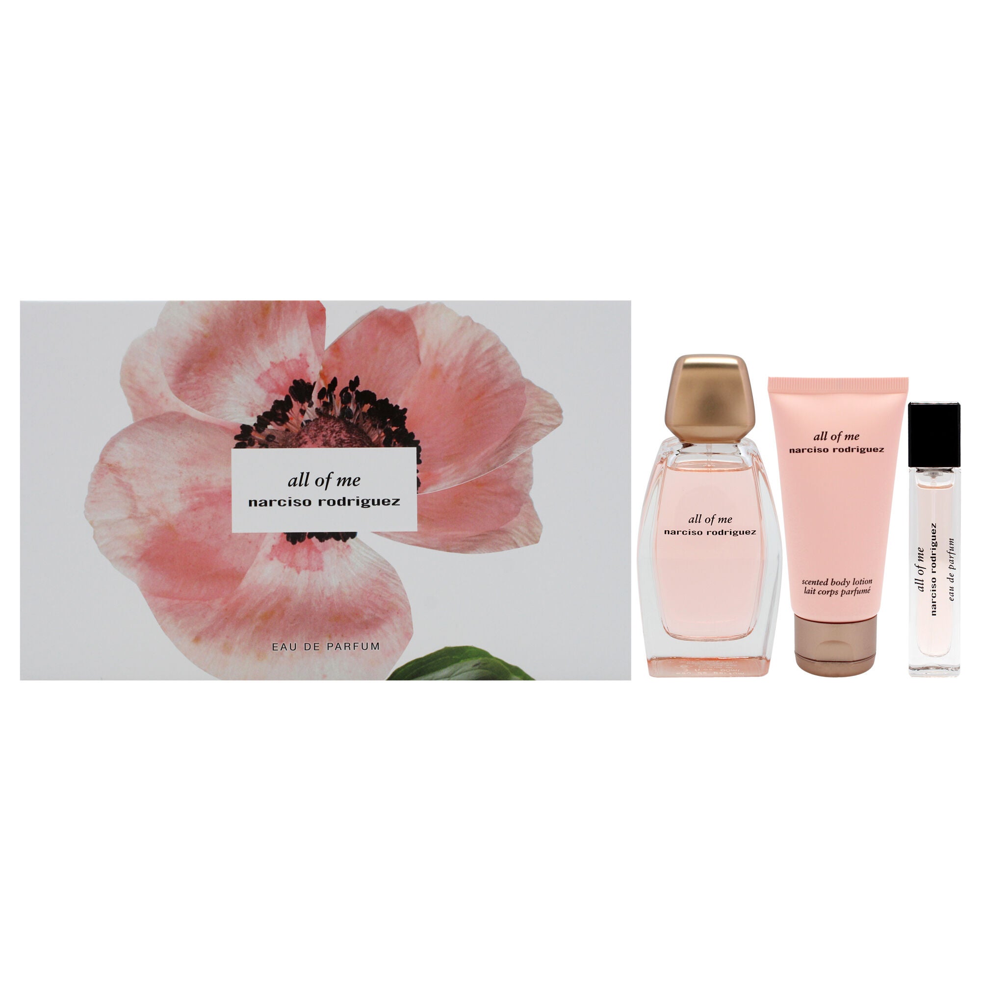 All Of Me by Narciso Rodriguez for Women - 3 Pc Gift Set 3oz EDP Spray, 0.33oz EDP Spray, 1.6oz Body Lotion, Clear, hi-res image number 0