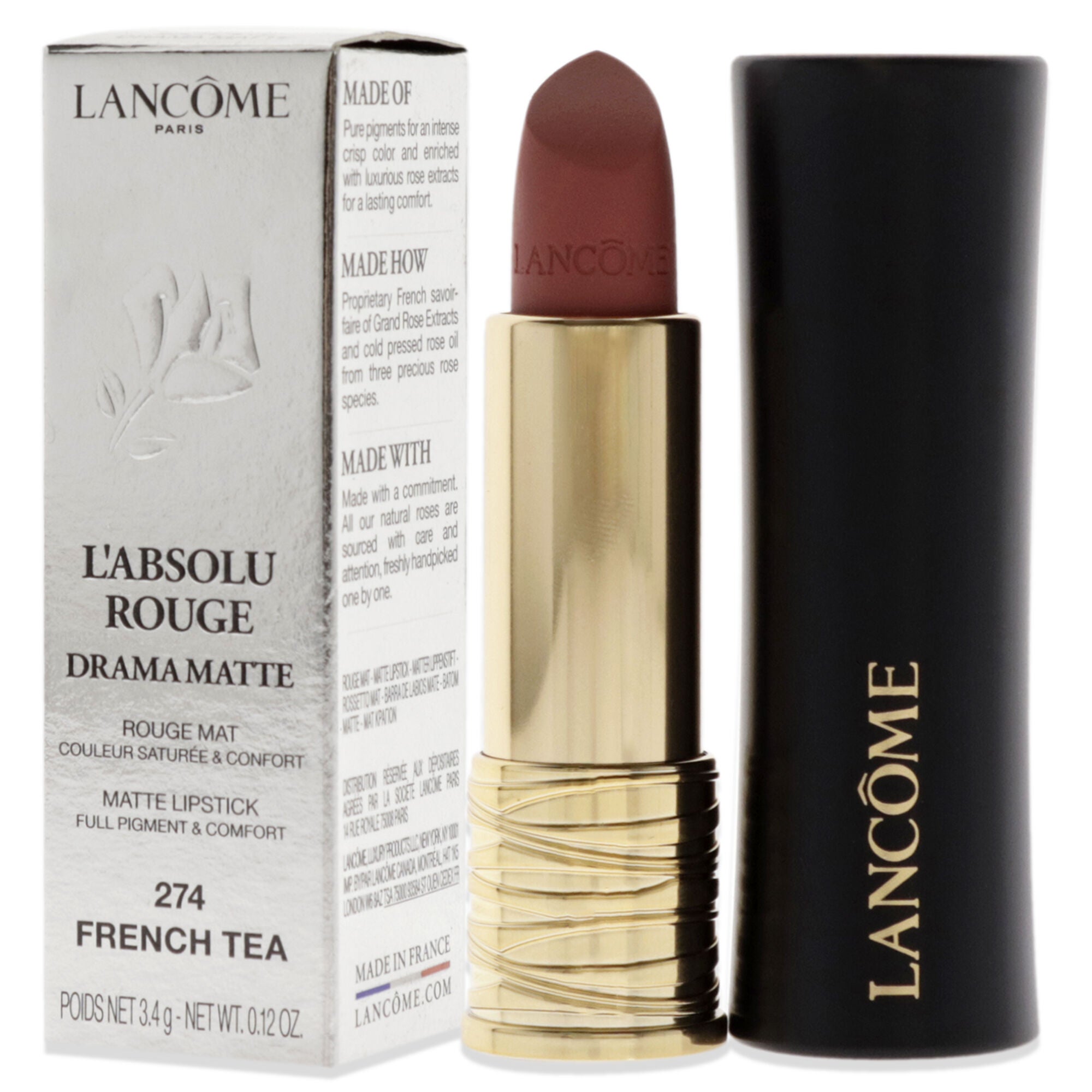 LAbsolu Rouge Drama Matte - 274 French Tea by Lancome for Women - 0.12 oz Lipstick, See Description, alternate image number 3