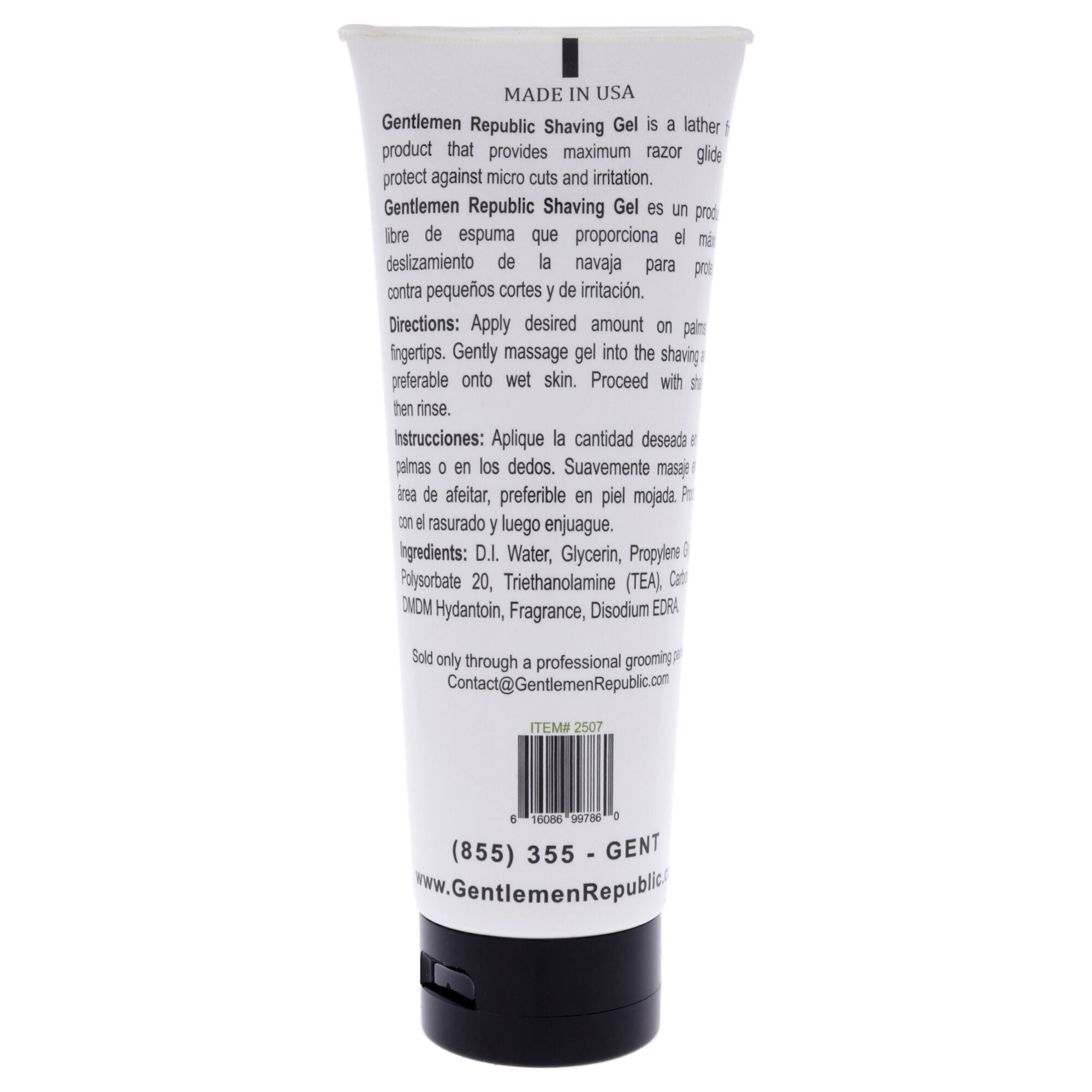 Shaving Gel by Gentlemen Republic for Men - 8 oz Shaving Gel, , alternate image number 3