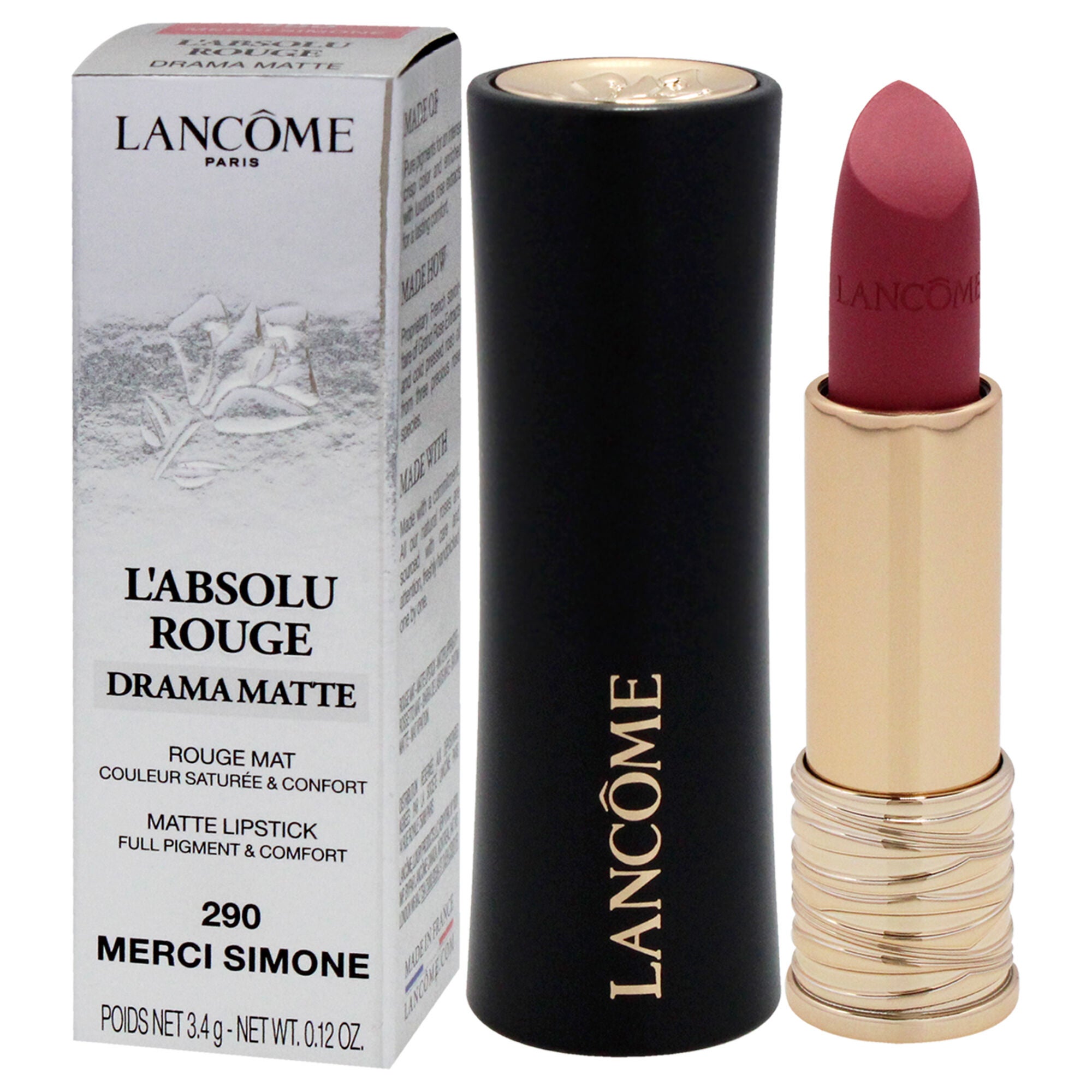 LAbsolu Rouge Drama Matte Lipstick - 290 Merci Simone by Lancome for Women - 0.12 oz Lipstick, , alternate image number 7
