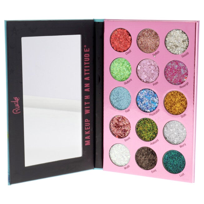 Sin of Glittony Glitter Palette by Rude Cosmetics for Women - 0.634 oz Eye Shadow, See Description, alternate image number 1