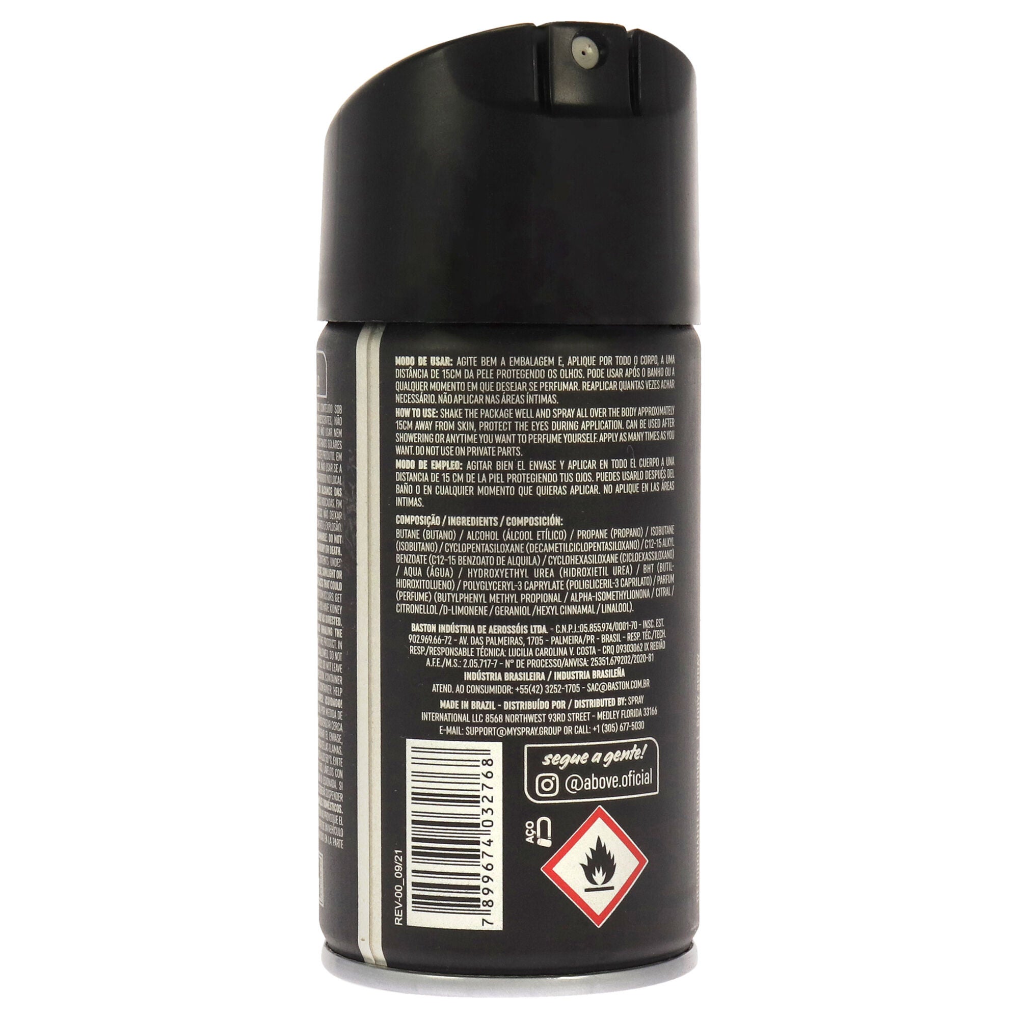 Black Series Deodorant Body Spray - Marine by Above for Men - 3.17 oz Deodorant Spray, See Description, alternate image number 2