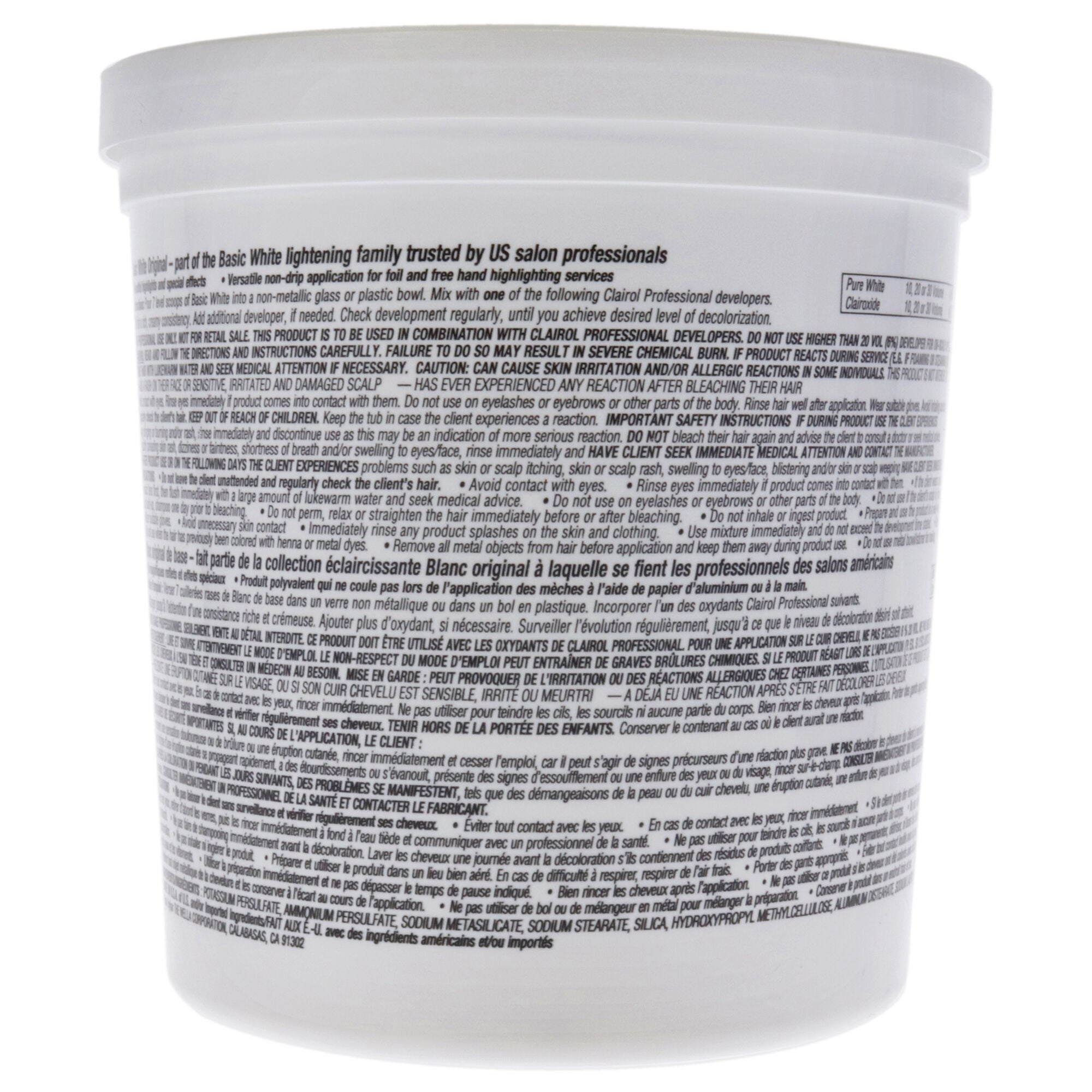 Basic White Powder Lighteners by Clairol for Unisex - 16 oz Lightener, , alternate image number 3