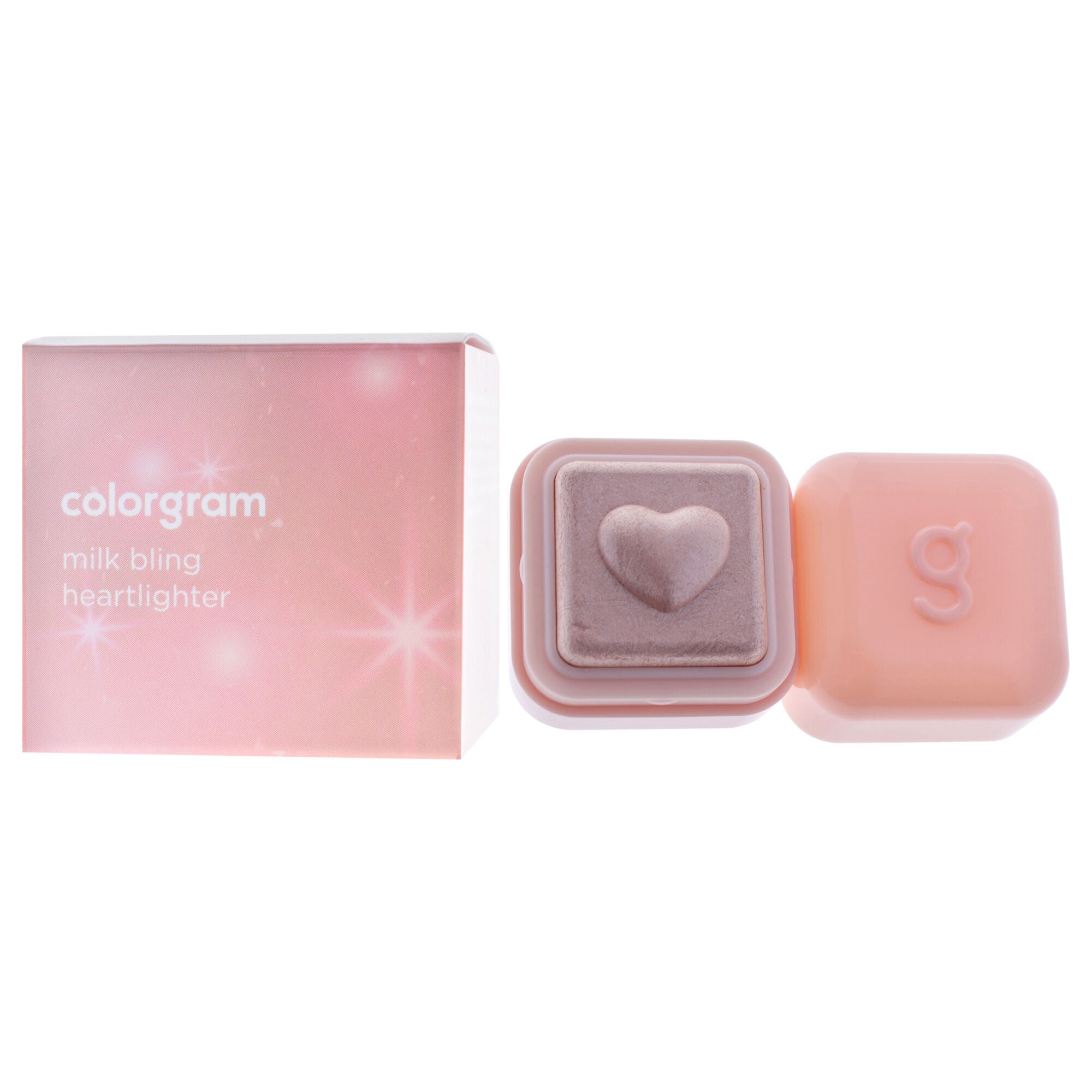 Milk Bling Heartlighter - 01 Peach Heart by Colorgram for Women - 0.07 oz Highlighter, Brown, alternate image number 3
