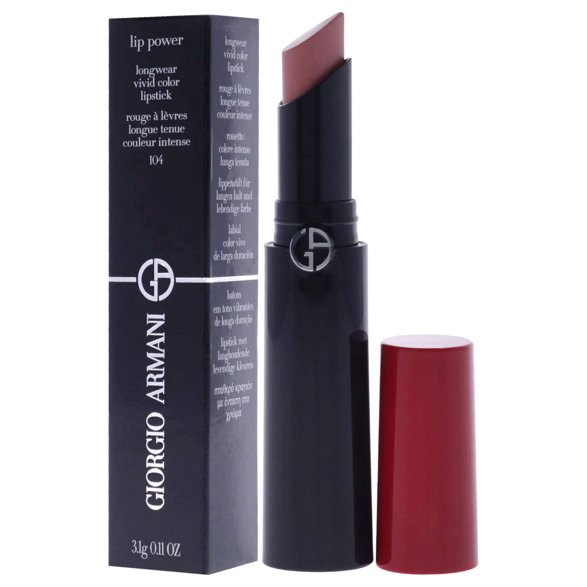 Lip Power Longwear Vivid Color Lipstick - 104 Selfless Tempting by Giorgio Armani for Women - 0.11 oz Lipstick, See Description, alternate image number 3