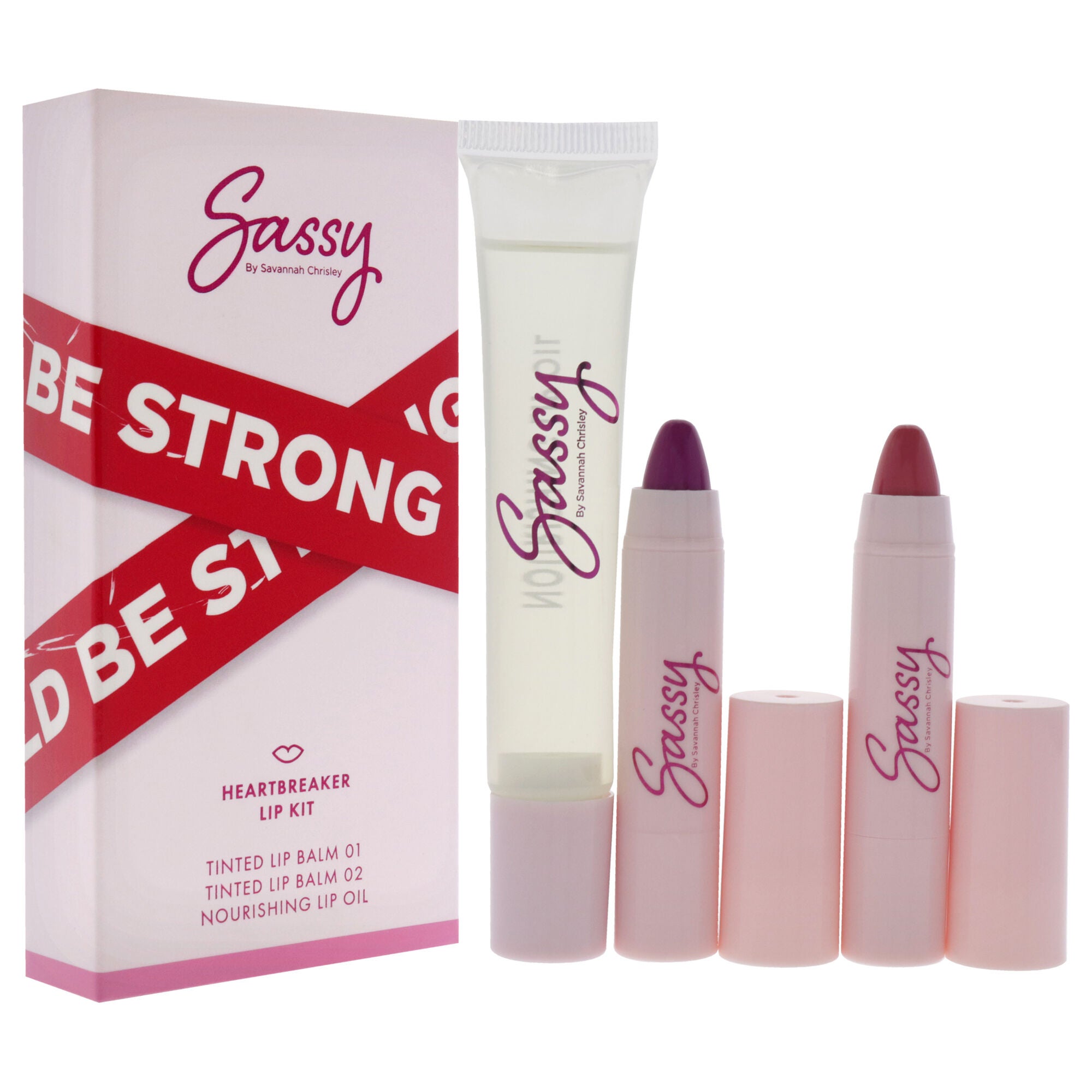 Breakup Collection Lip Kit - Heartbreaker by Sassy by Savannah Chrisley for Women - 3 Pc Nourishing Lip Oil, 2Pc Tinted Lip Balms, See Description, alternate image number 1