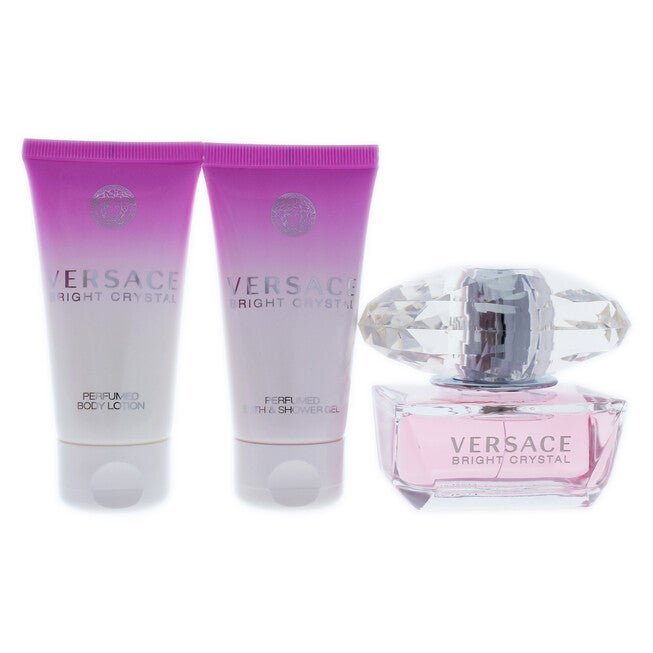 Versace Bright Crystal by Versace for Women - 3 Pc Gift Set 1.7oz EDT Spray, 1.7oz Perfumed Bath and Shower Gel, 1.7oz Body Lotion, , alternate image number null