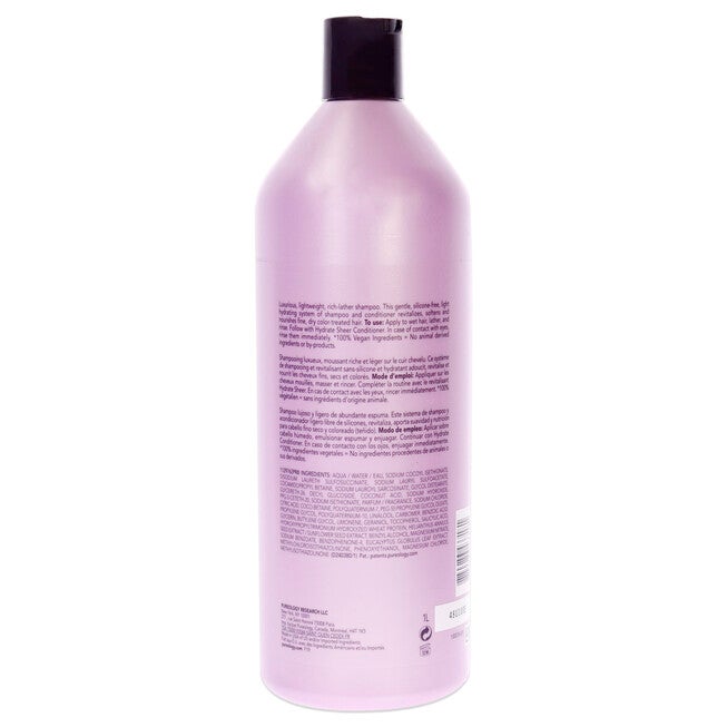 Hydrate Sheer Shampoo by Pureology for Unisex - 1 Liter Shampoo, See Description, alternate image number 2
