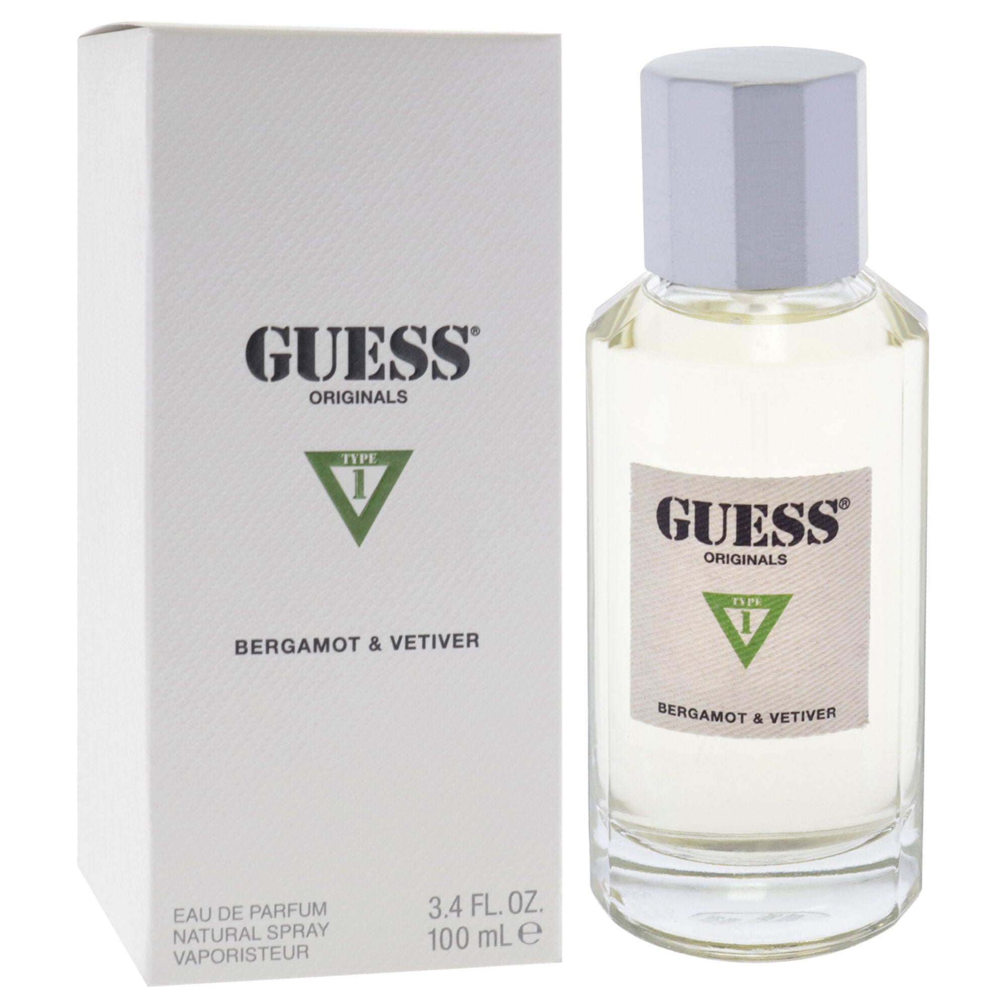 Guess Originals Type 1 Bergamot and Vetiver by Guess for Unisex - 3.4 oz EDP Spray, Clear, alternate image number 2