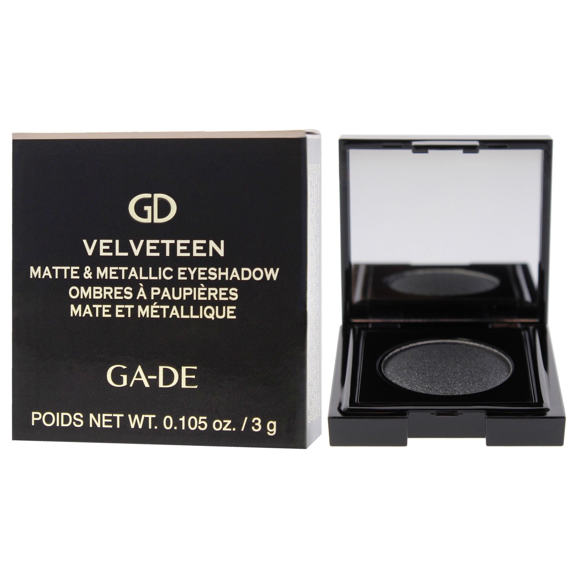 Velveteen Matte and Metallic Eyeshadow - 230 Glam Noir by GA-DE for Women - 0.105 oz Eye Shadow, See Description, alternate image number 2