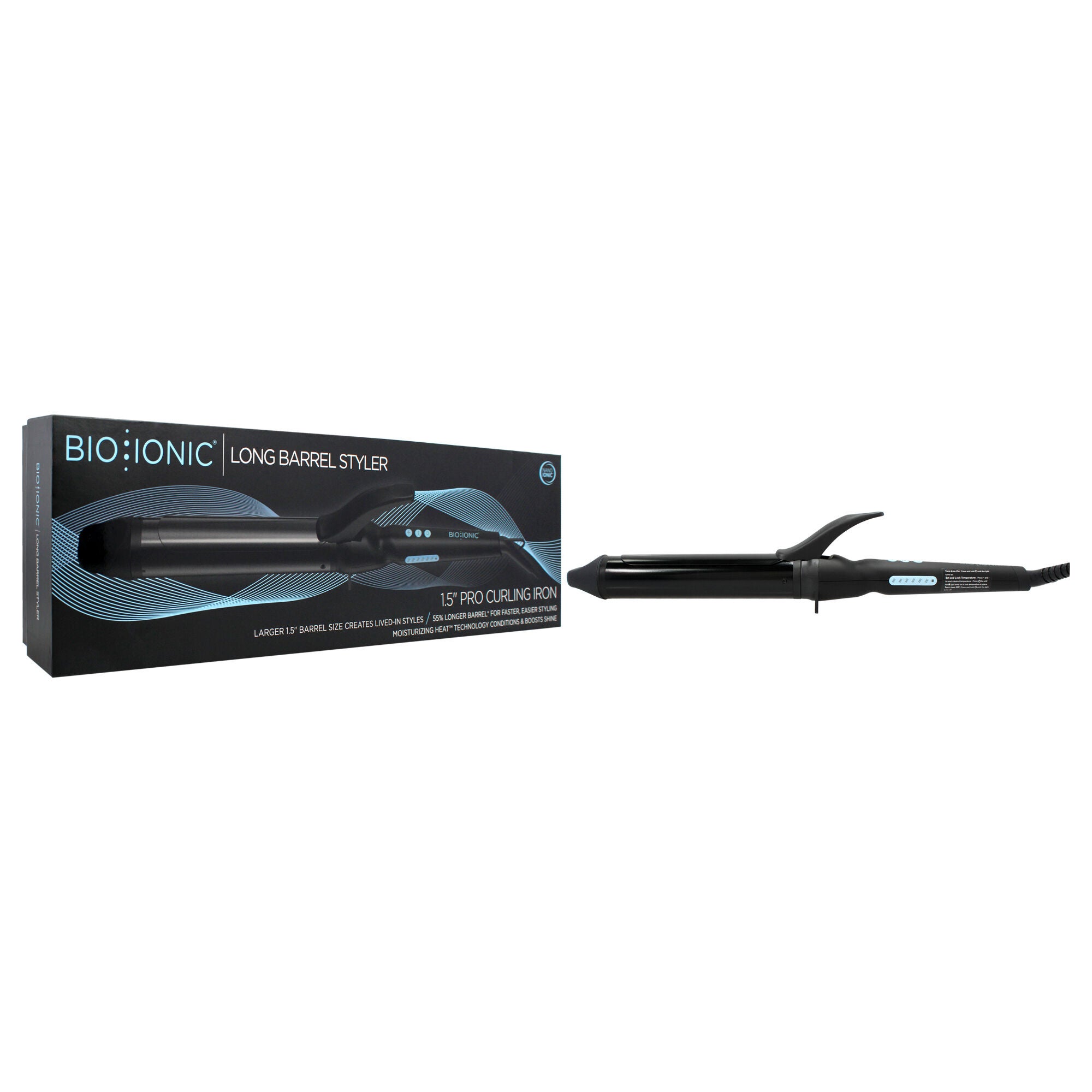 Long Barrel Styler - Black by Bio Ionic for Women - 1.5 Inch Curling Iron, See Description, alternate image number 2
