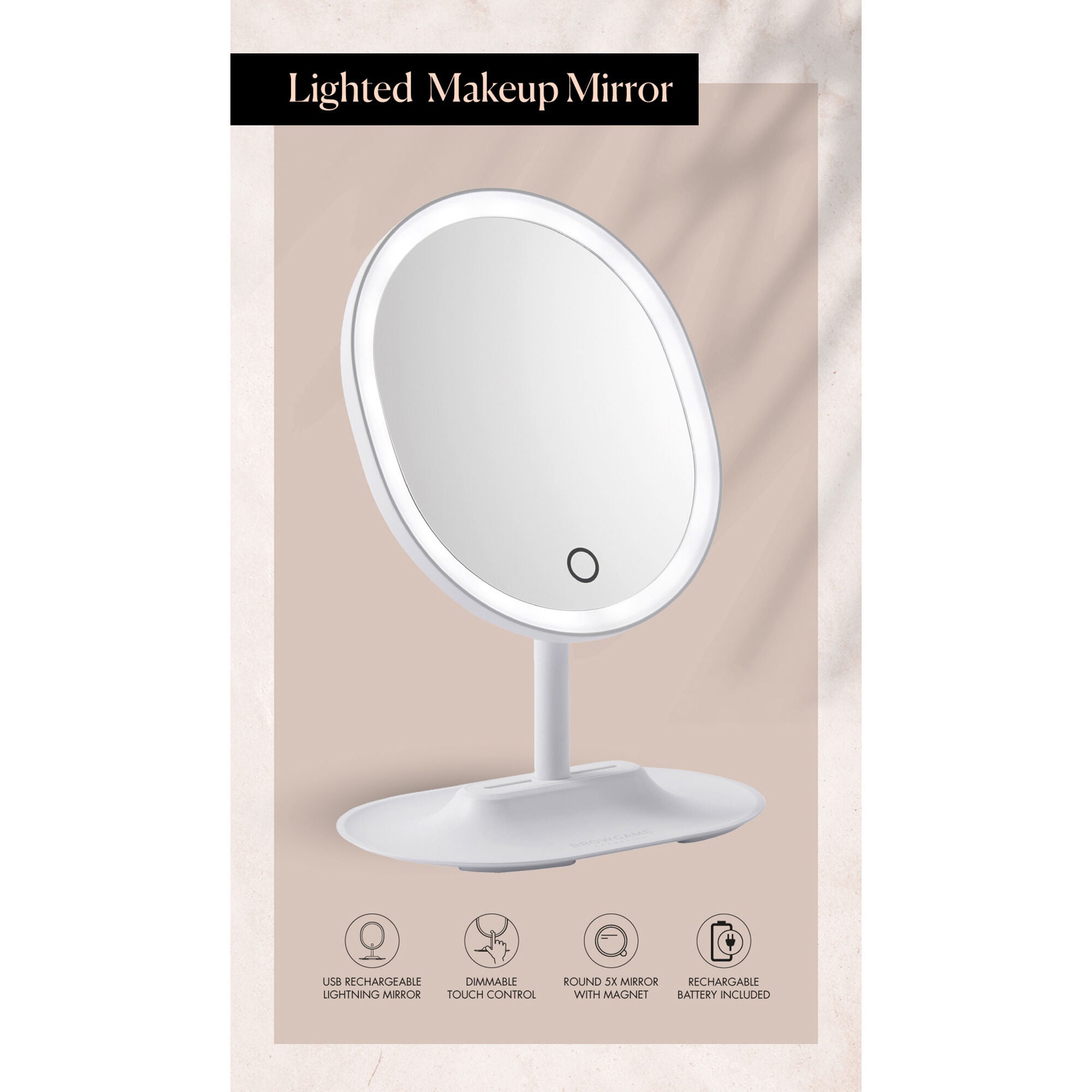 Original Lighted Makeup Mirror by Browgame for Women - 1 Pc Mirror, , alternate image number 5