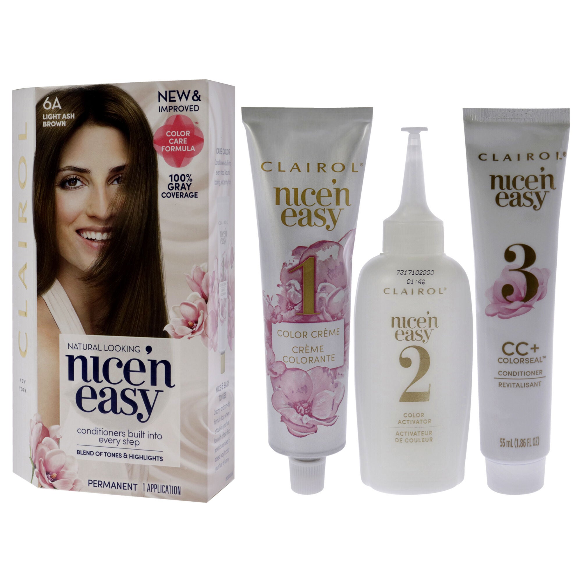 Nice n Easy Permanent Color - 6A 114 Light Ash Brown by Clairol for Women - 1 Application Hair Color, See Description, alternate image number 3