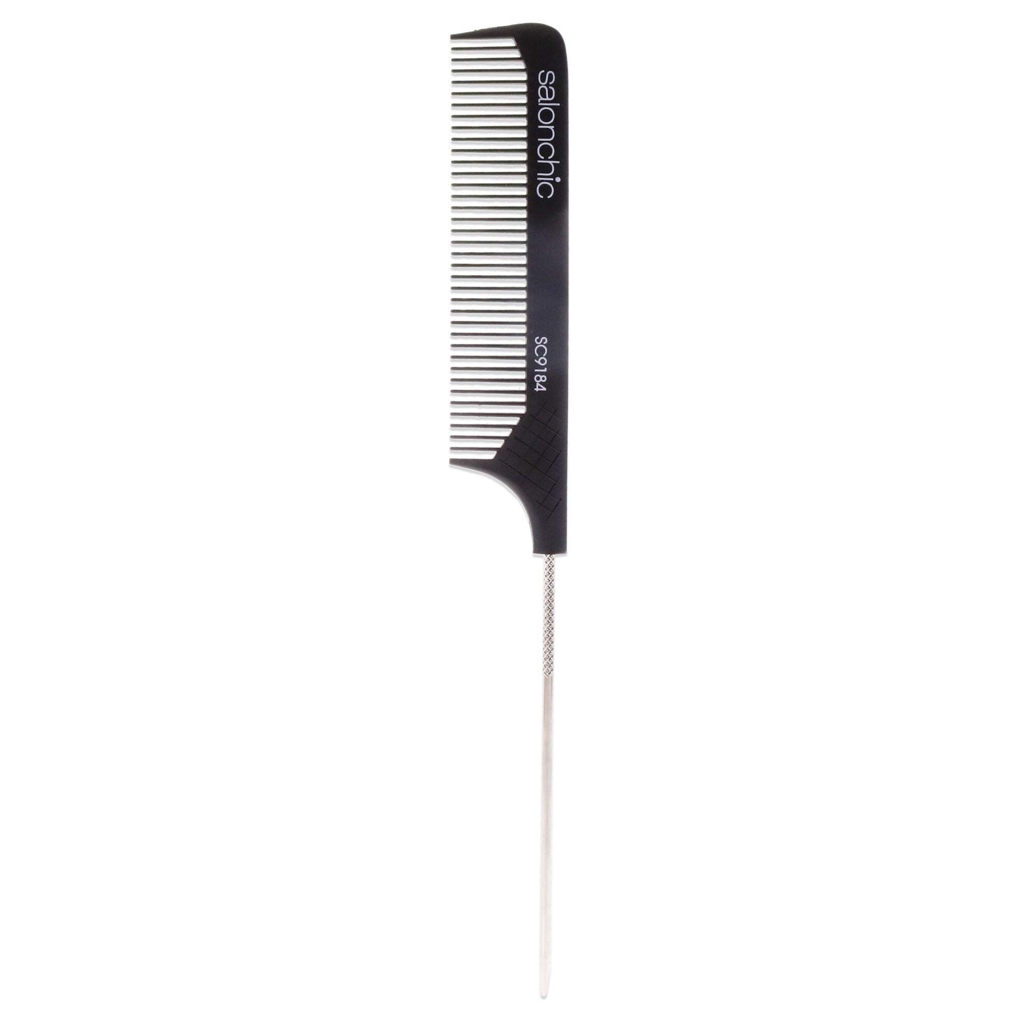Pin Tail Carbon Comb High Heat Resistant 9 - Coarse Teeth by SalonChic for Unisex - 1 Pc Comb, See Description, alternate image number 2