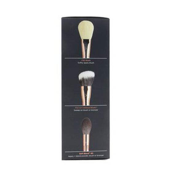 Bloom + Glow Brush Set (3x Rose Gold Brush, 1x Bag, , alternate image number null