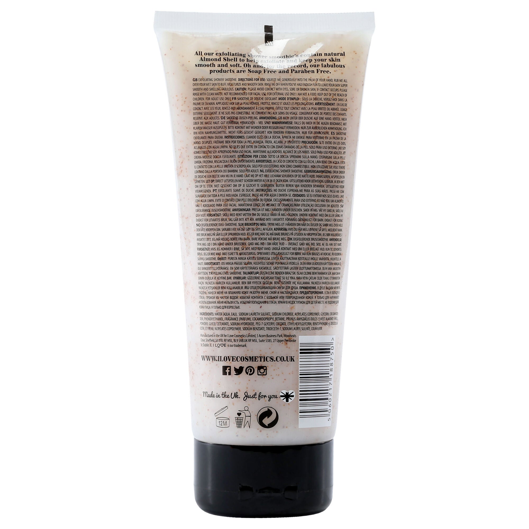 Exfoliating Shower Smoothie - Coconut and Cream by I Love Cosmetics for Women - 6.8 oz Exfoliator, See Description, alternate image number 1