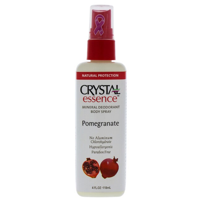 Essence Mineral Deodorant Body Spray Pomegranate by Crystal Distributors for Women - 4 oz Deodorant Spray, See Description, hi-res image number 0