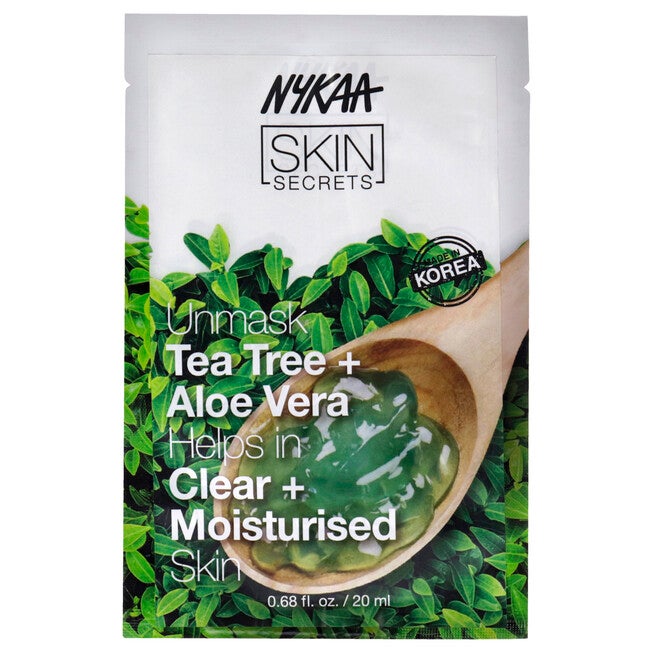 Skin Secrets Sheet Mask - Tea Tree and Aloe Vera by Nykaa Naturals for Women - 1 Pc Mask, See Description, hi-res image number 0
