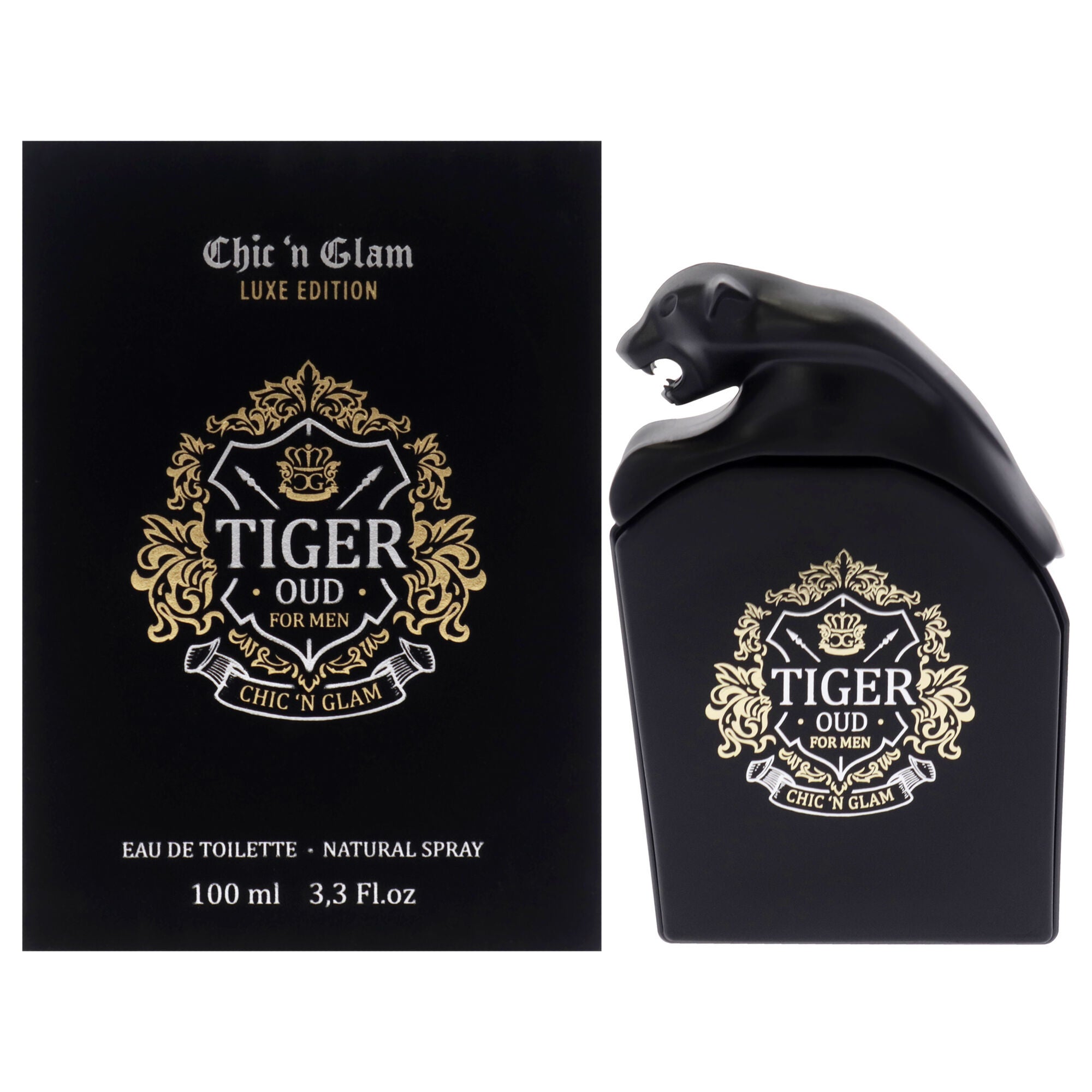 Tiger Oud - Luxe Edition by Chic N Glam for Men - 3.3 oz EDT Spray, Clear, hi-res image number 0