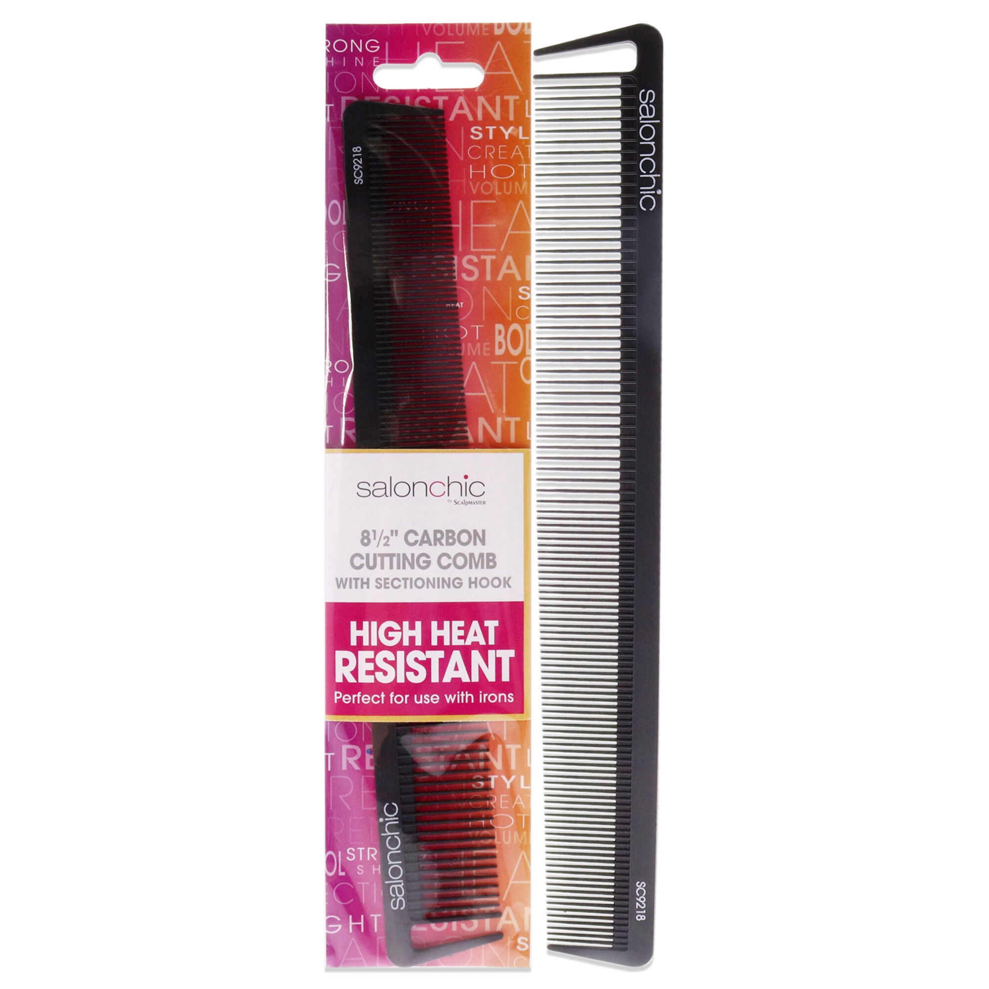 Cutting Carbon Comb High heat resistant 8.5 by SalonChic for Unisex - 1 Pc Comb, See Description, hi-res image number 0