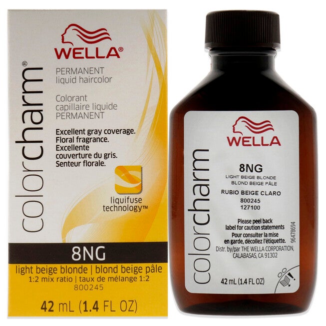 Color Charm Permanent Liquid Hair Color - 8NG Light Beige Blonde by Wella for Unisex - 1.42 oz Hair Color, See Description, hi-res image number 0