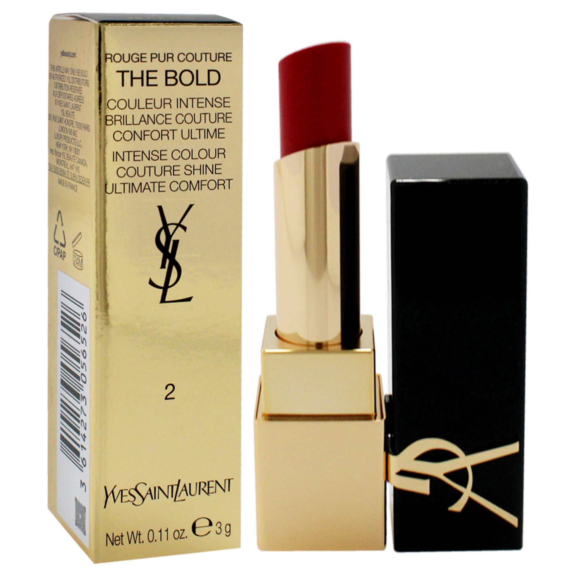 Rouge Pur Couture The Bold Lipstick - 02 Wilful Red by Yves Saint Laurent for Women - 0.11 oz Lipstick, See Description, alternate image number 2