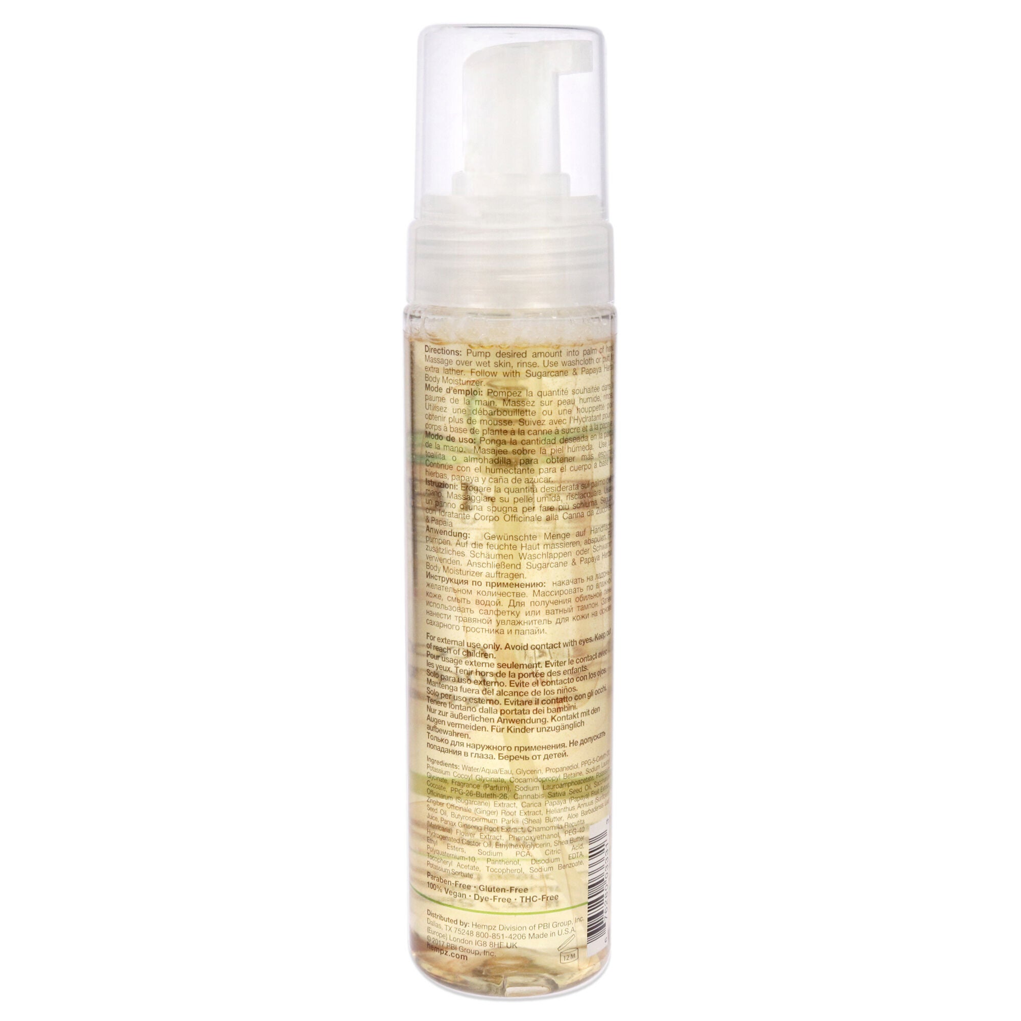 Fresh Fusions Sugarcane and Papaya Herbal Foaming Body Wash by Hempz for Unisex - 8.5 oz Body Wash, , alternate image number 3