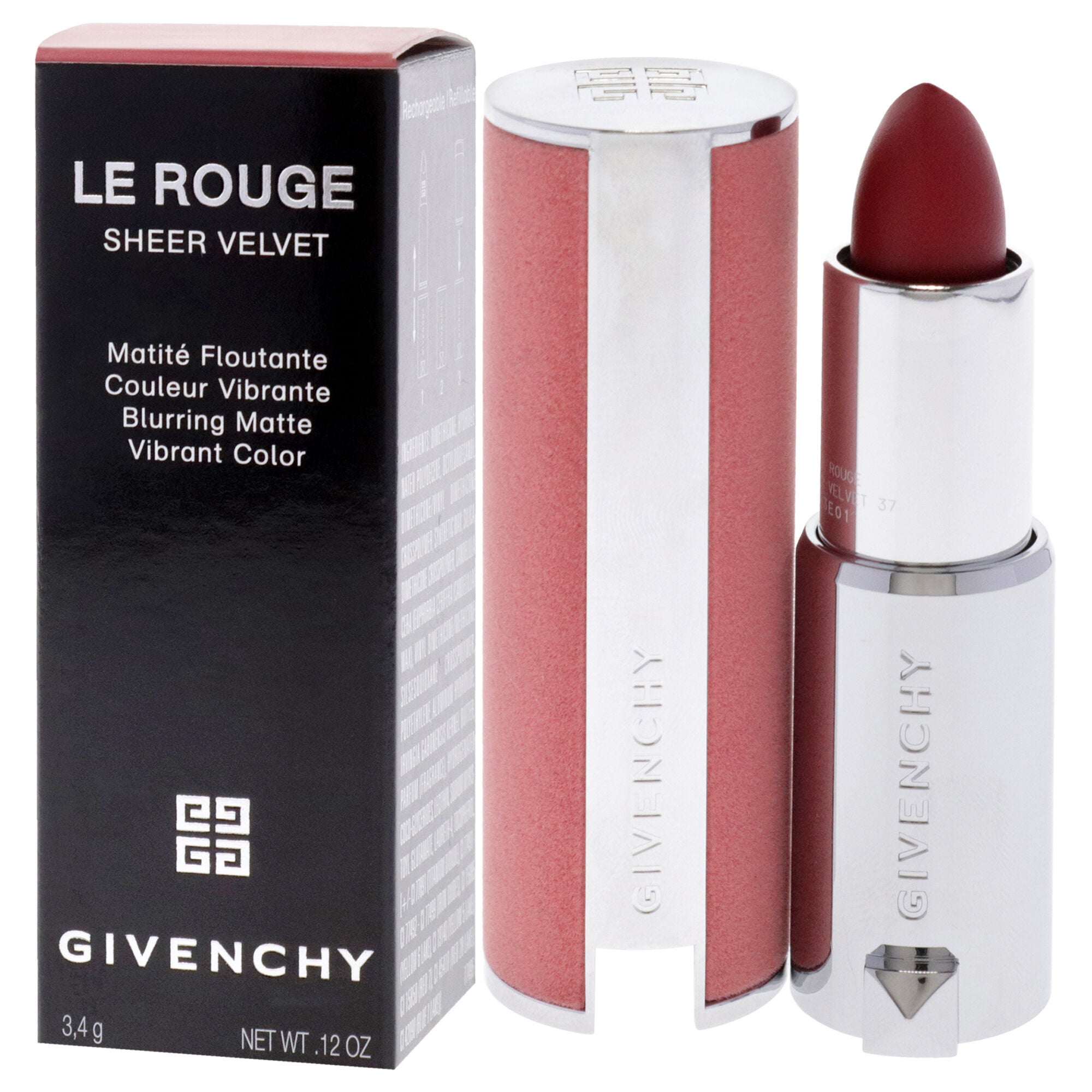 Le Rouge Sheer Velvet Matte Lipstick - 37 Rouge Graine by Givenchy for Women - 0.12 oz Lipstick (Refillable), , alternate image number 9
