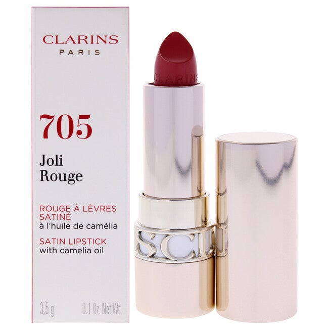 Joli Rouge Satin Lipstick - 705 Soft Berry by Clarins for Women - 0.1 oz Lipstick, See Description, hi-res image number 0