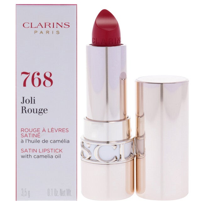 Joli Rouge Satin Lipstick - 768 Strawberry by Clarins for Women - 0.1 oz Lipstick, See Description, hi-res image number 0