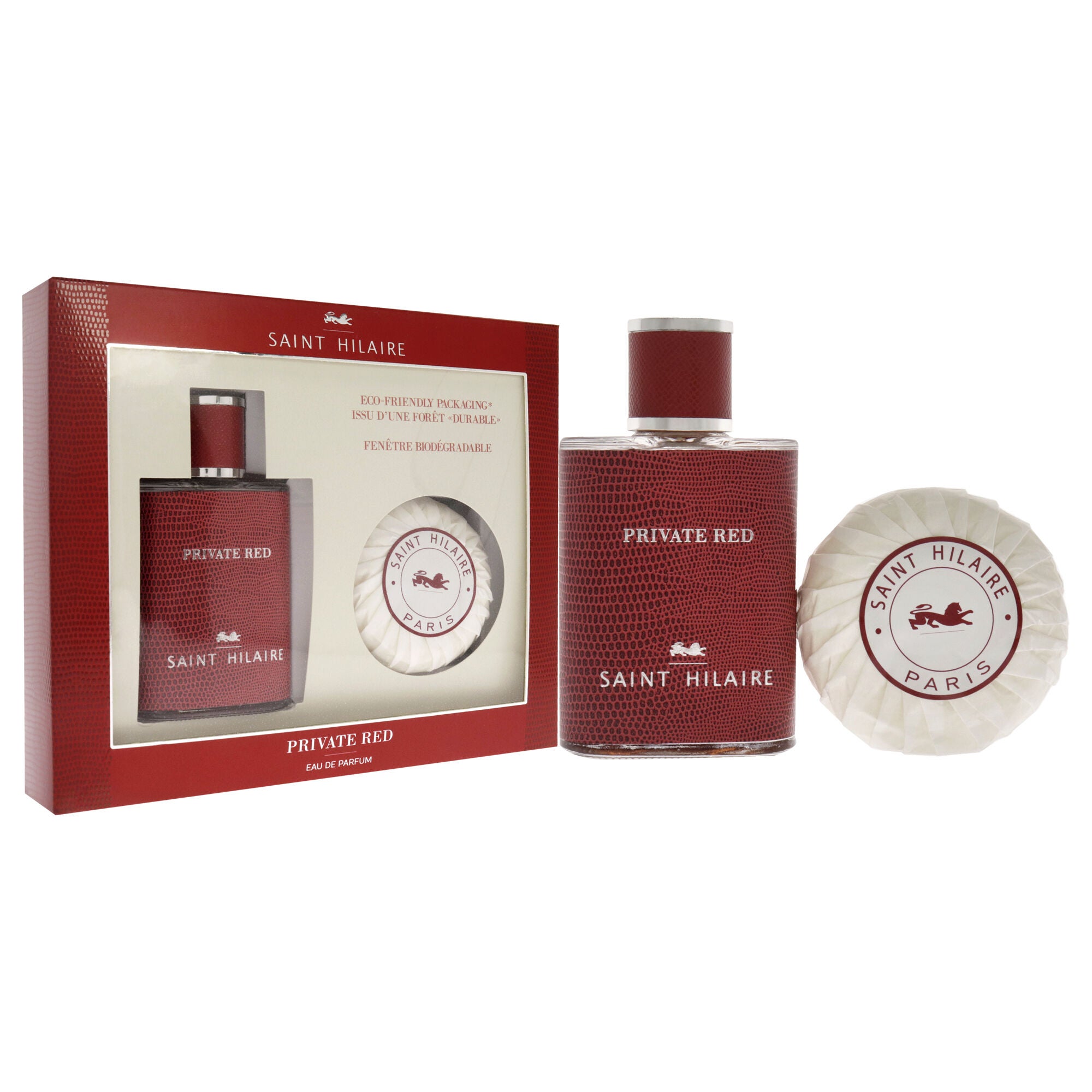 Private Red by Saint Hilaire for Men - 2 Pc Gift Set 3.3oz EDP Spray, 3.5oz Soap, See Description, alternate image number 2