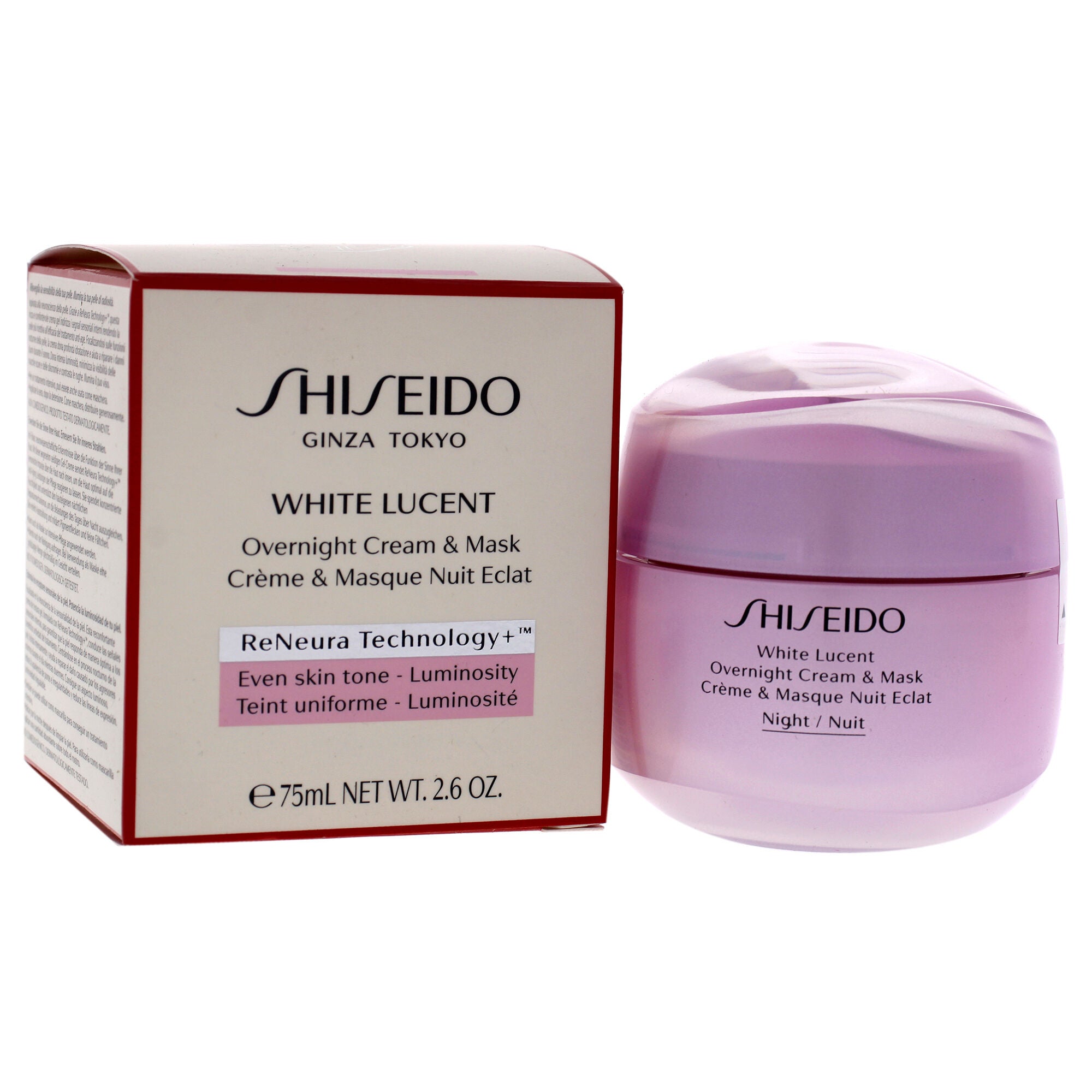 White Lucent Overnight Cream and Mask by Shiseido for Women - 2.6 oz Cream, See Description, alternate image number 2
