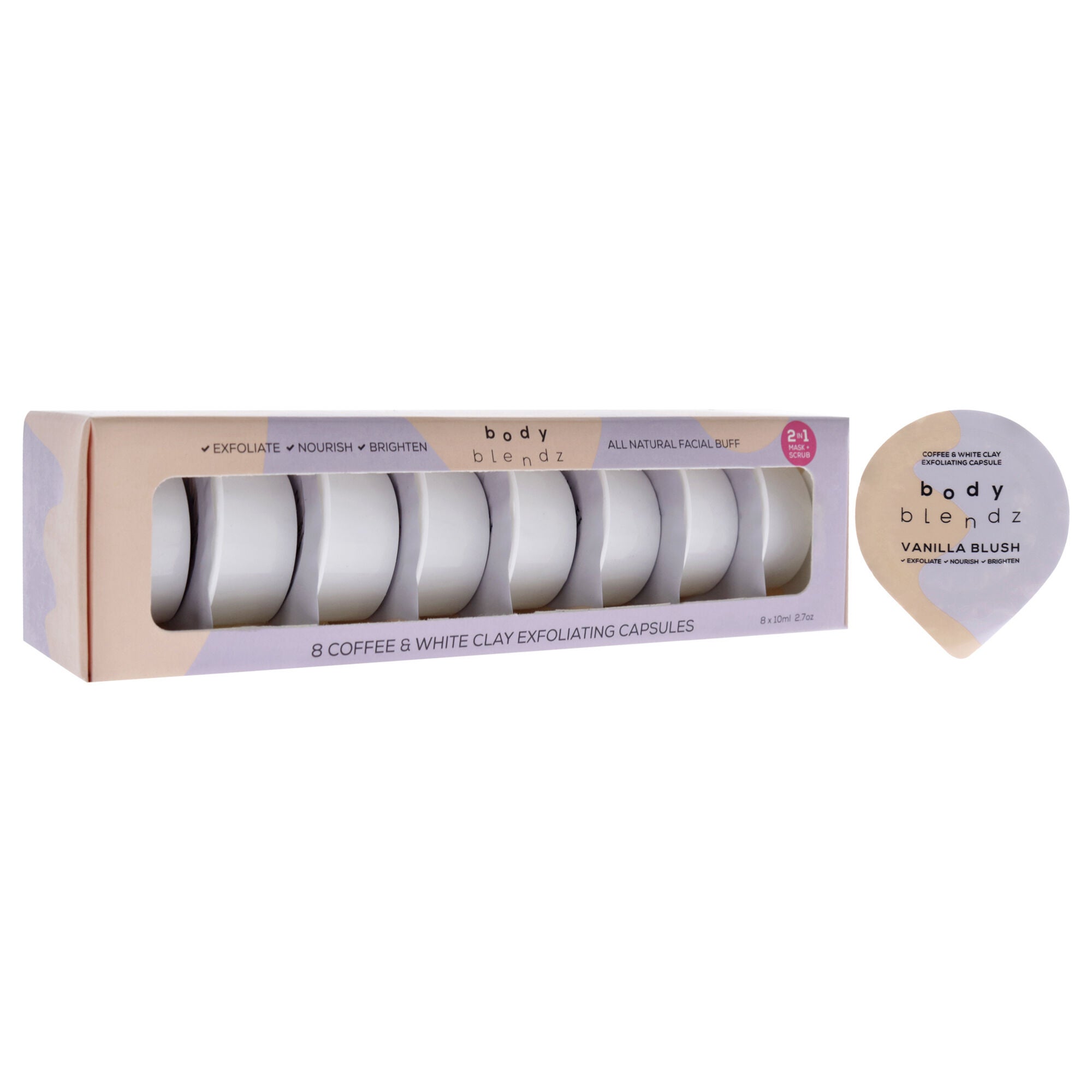 2-In-1 Mask and Scrub Exfoliating Capsules by BodyBlendz for Women - 8 x 2.7oz Exfoliator, See Description, alternate image number 1