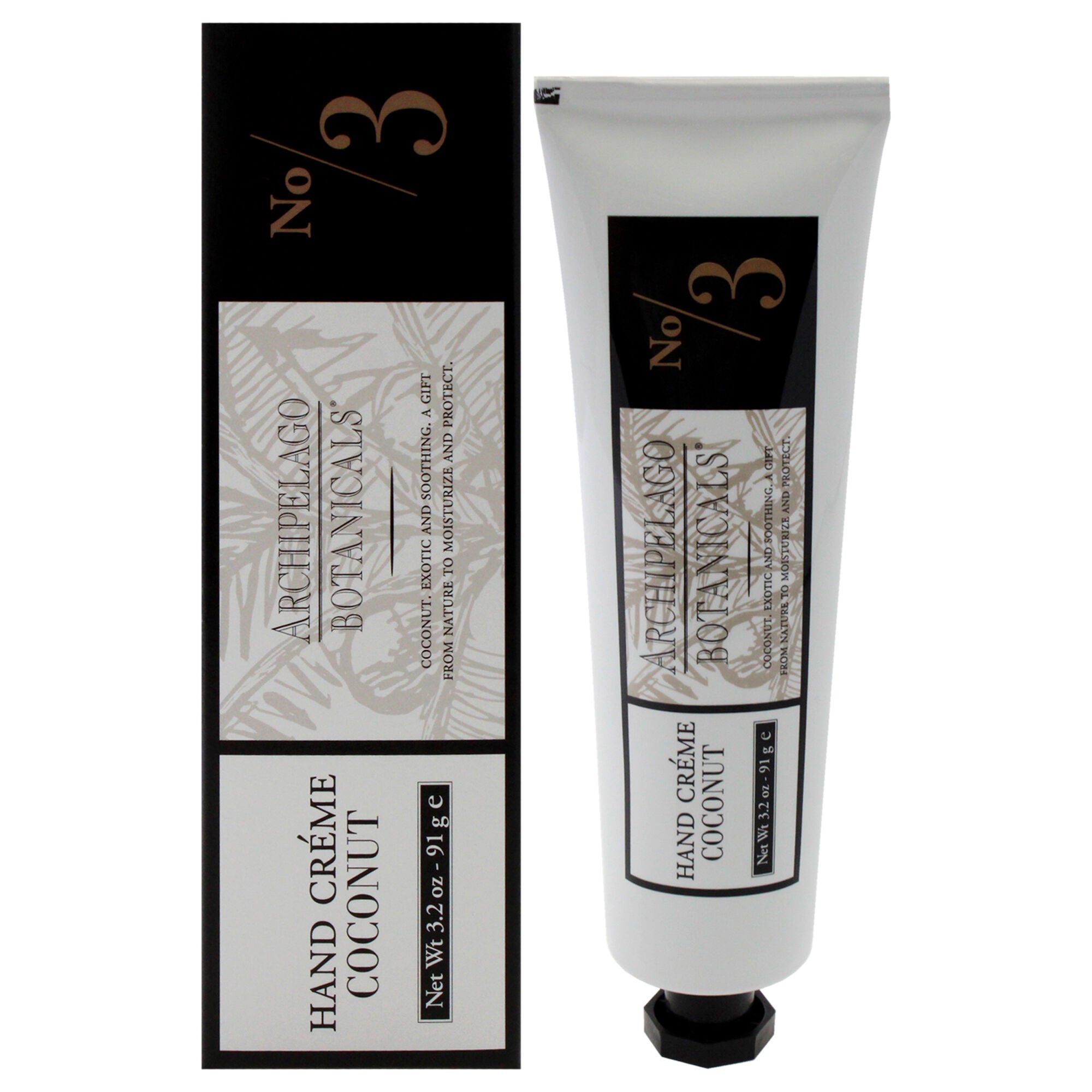 Hand Cream - Coconut by Archipelago Botanicals for Unisex - 3.2 oz Cream, White, hi-res image number 0