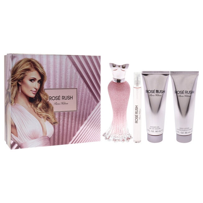 Rose Rush by Paris Hilton for Women - 4 Pc Gift Set 3.4oz EDP Spray, 3.0oz Body Lotion, 3.0oz Shower Gel, 0.33oz EDP Spray, See Description, alternate image number 2