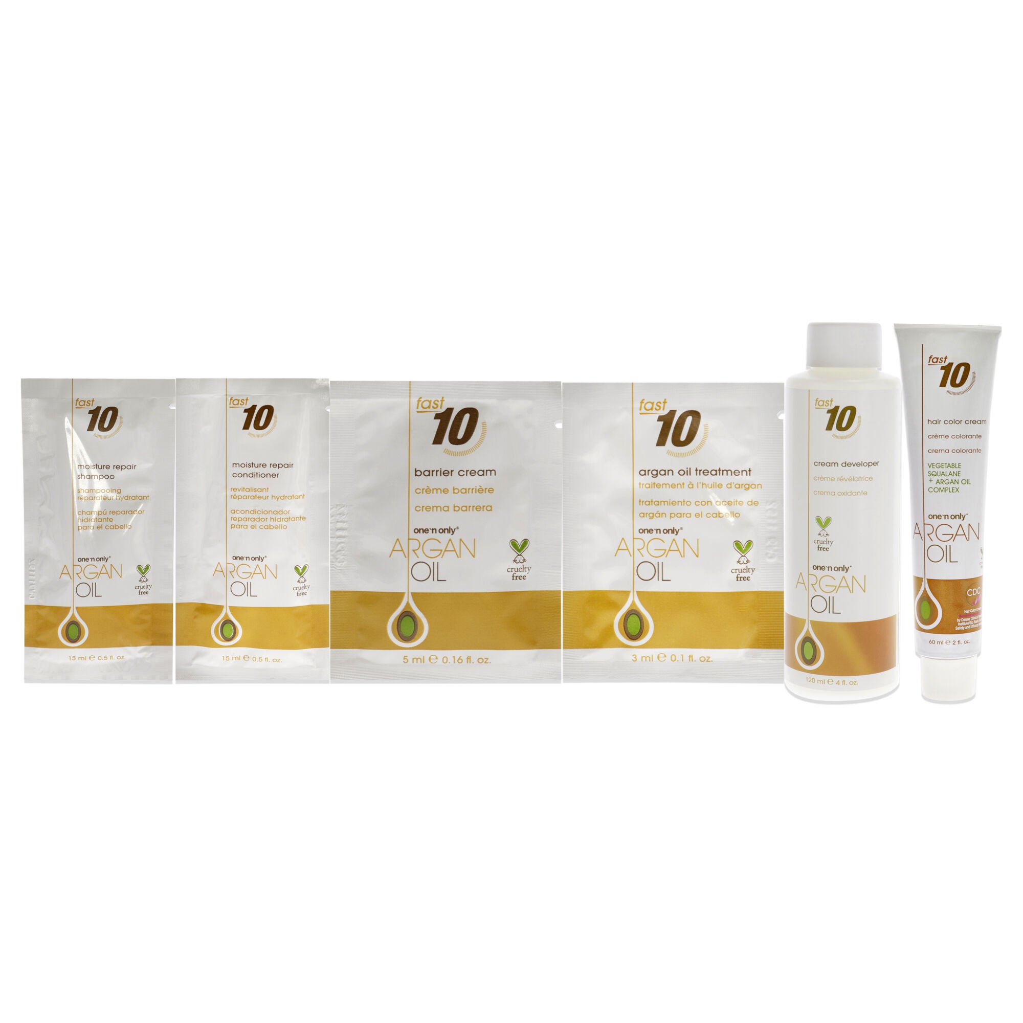 Argan Oil Fast 10 Permanent Hair Color Kit - 6N Natural Dark Blonde by One n Only for Unisex - 1 Pc Hair Color, See Description, alternate image number 3
