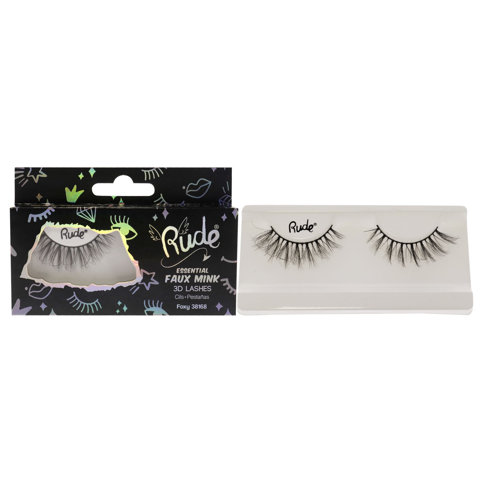 Essential Faux Mink 3D Lashes - Foxy by Rude Cosmetics for Women - 1 Pc Pair, See Description, hi-res image number 0