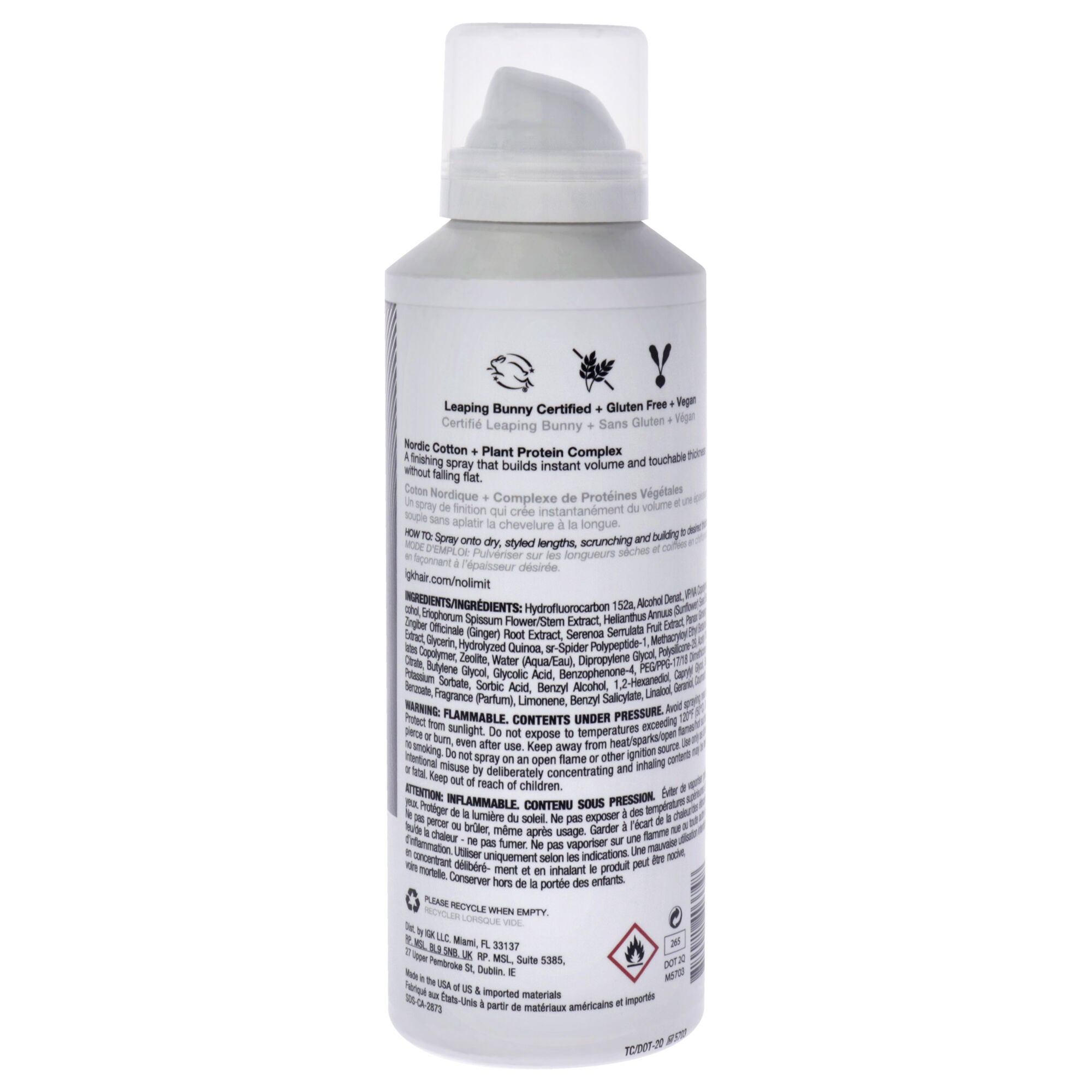 No Limit Dry Volume and Thickening Spray by IGK for Unisex - 5.4 oz Hair Spray, , alternate image number 4