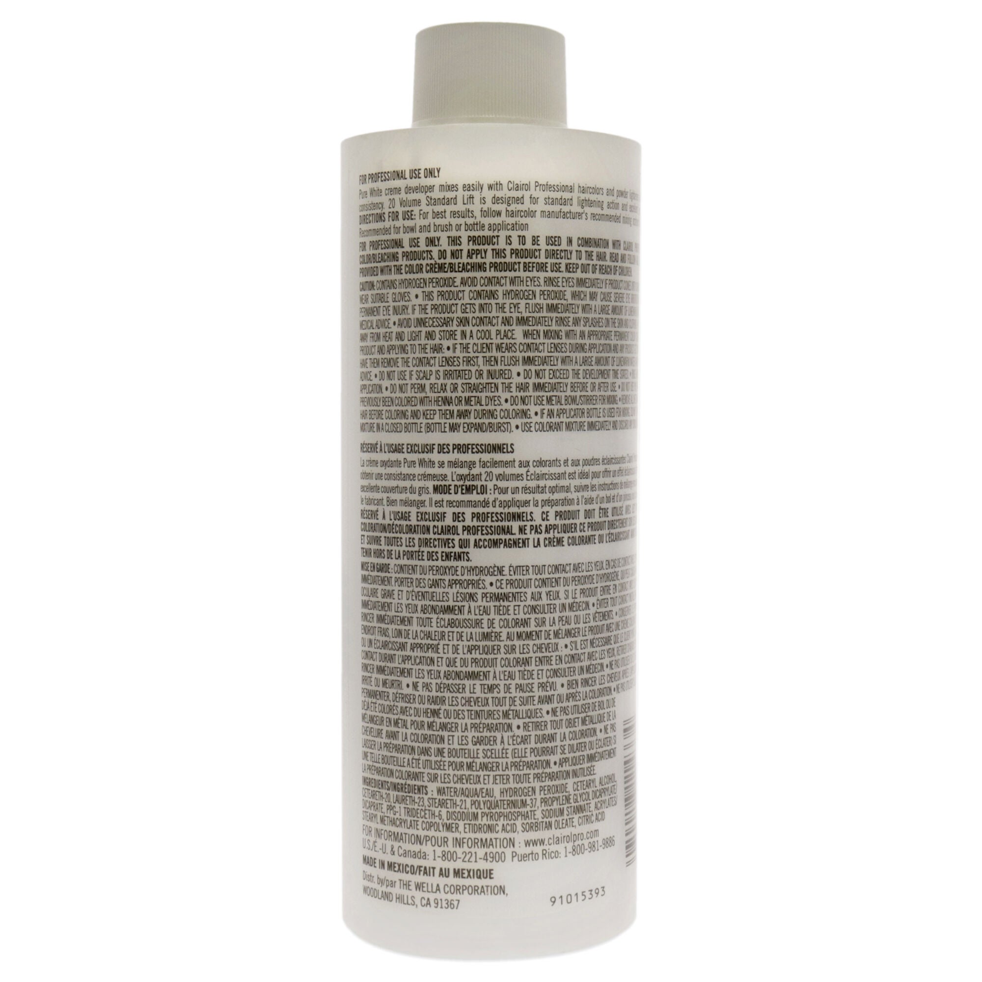 Pure White 20 Volume Creme Developer by Clairol for Unisex - 8 oz Lightener, See Description, alternate image number 1