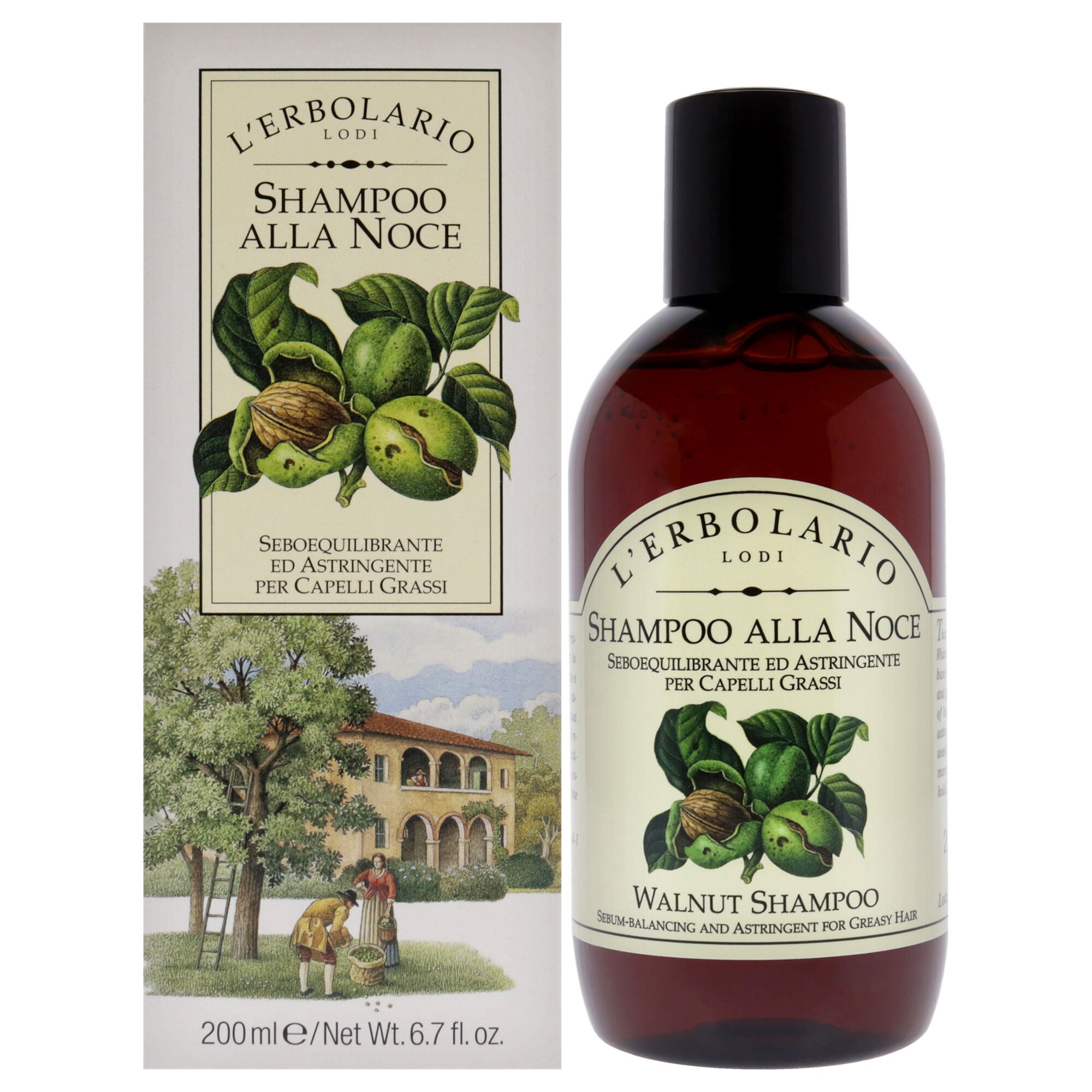 Shampoo - Walnut by LErbolario for Unisex - 6.7 oz Shampoo, See Description, hi-res image number 0