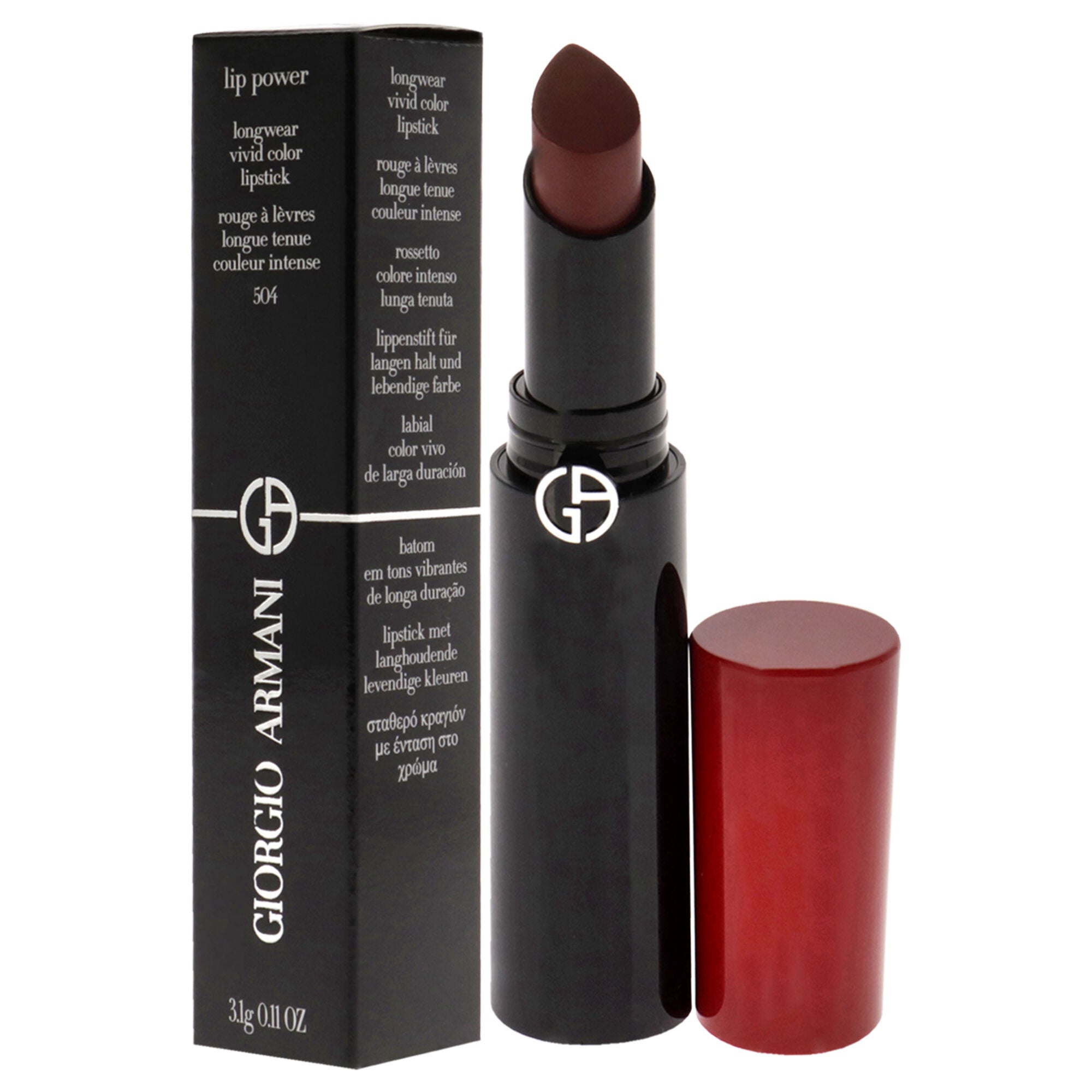 Lip Power Longwear Vivid Color Lipstick - 504 Flirt by Giorgio Armani for Women - 0.11 oz Lipstick, See Description, alternate image number 3