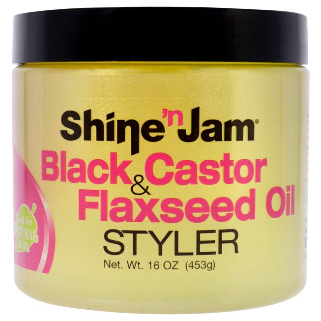 Shine-n-Jam Black Castor and Flaxseed Oil Styler by Ampro for Women - 16 oz Gel, See Description, hi-res image number 0