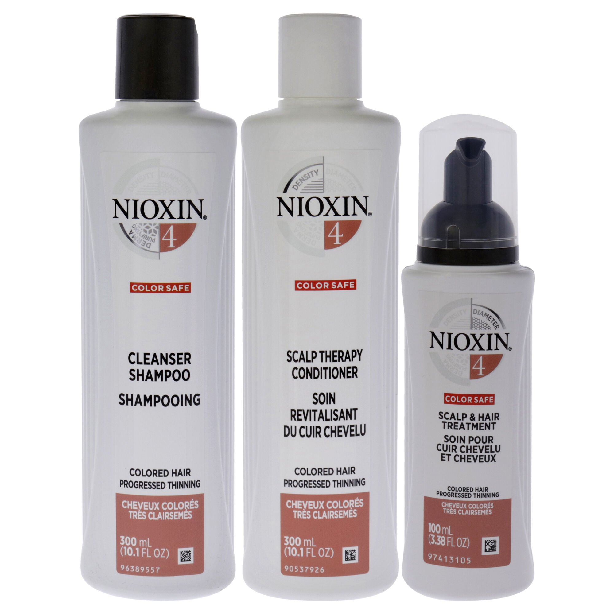 System 4 Kit by Nioxin for Unisex - 3 Pc 10.1oz Color Safe Cleanser Shampoo, 10.1 oz Color Conditioner, 1Liter Color Safe Scalp and Hair Treatment, See Description, alternate image number 1