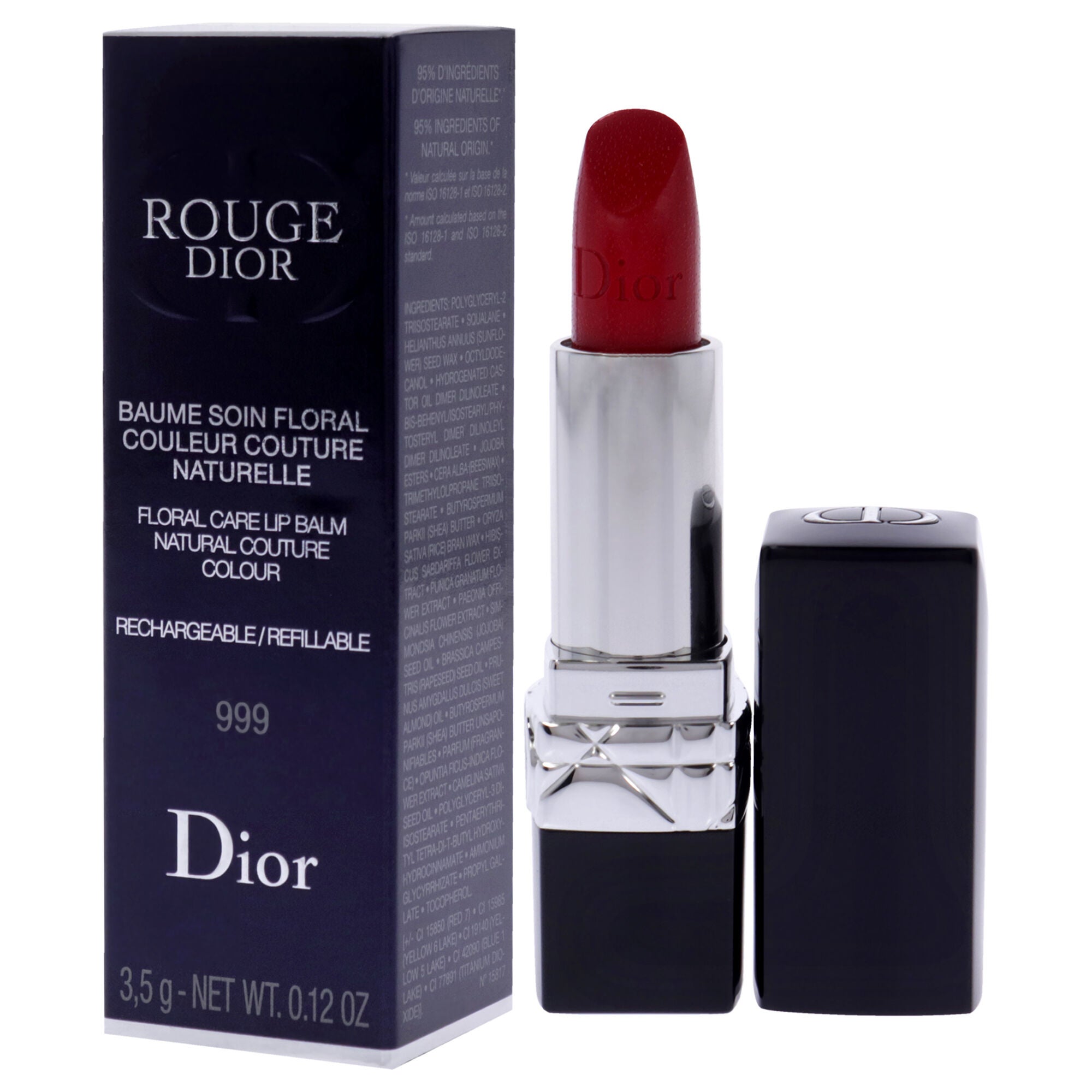 Rouge Dior Floral Care Lip Balm Satin - 999 by Christian Dior for Women - 0.12 oz Lip Balm (Refillable), , alternate image number 7