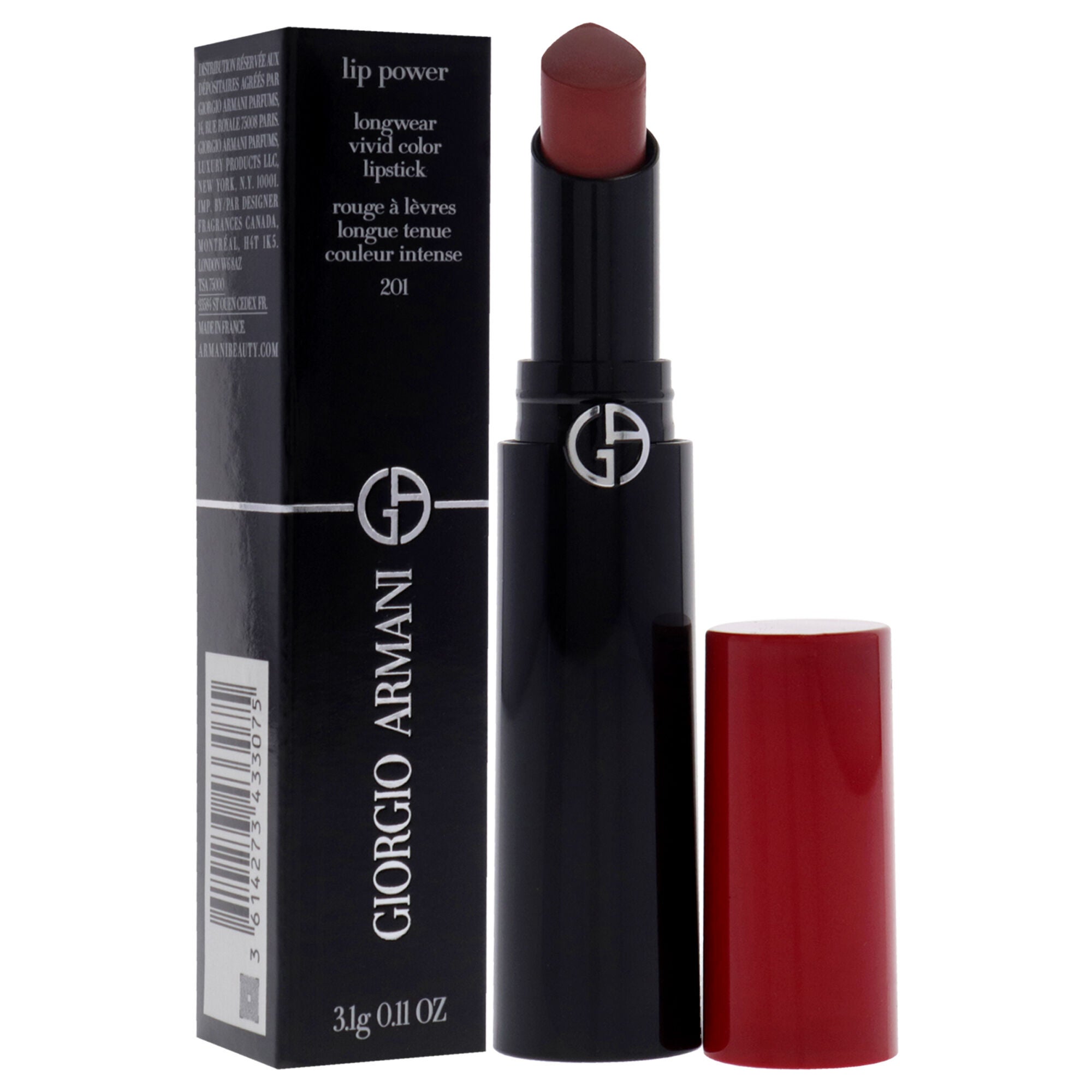 Lip Power Longwear Vivid Color Lipstick - 201 Majestic by Giorgio Armani for Women - 0.11 oz Lipstick, , alternate image number 6