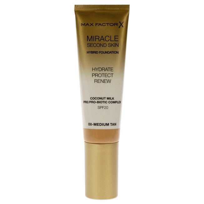 Miracle Second Skin Foundation SPF 20 - 08 Medium Tan by Max Factor for Women - 1.01 oz Foundation, NA, hi-res image number null