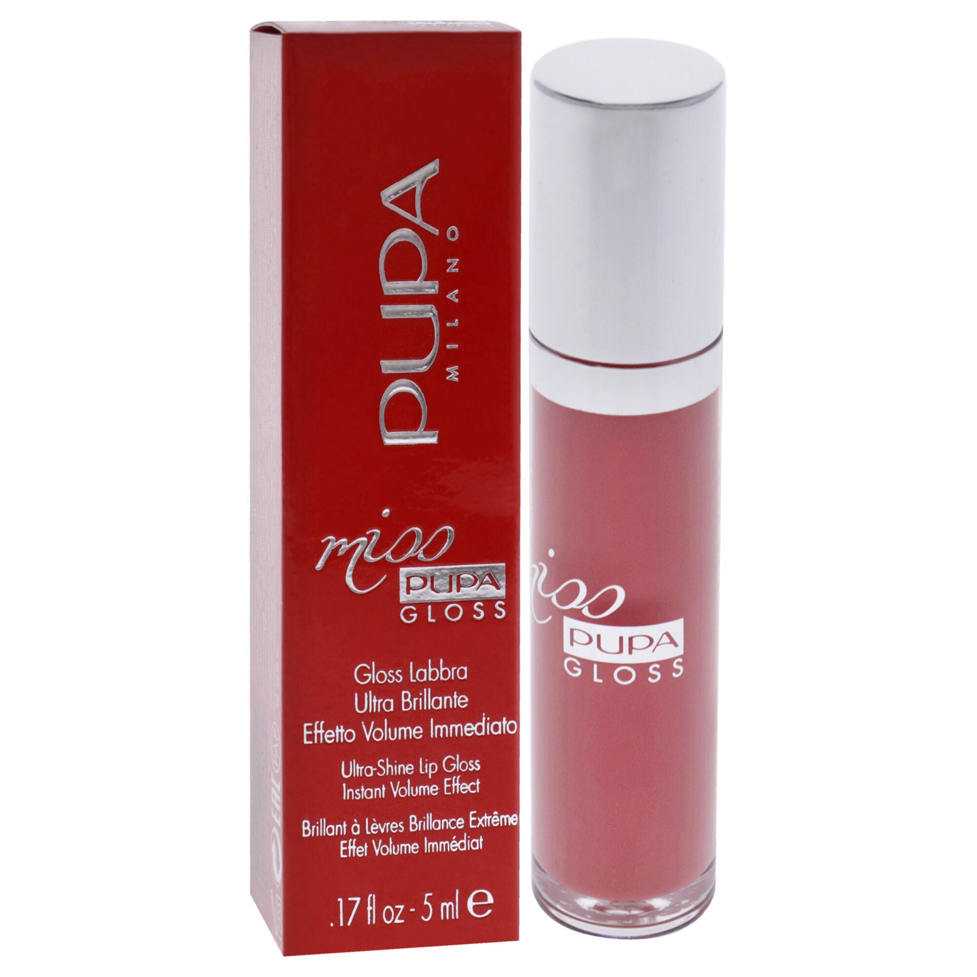 Miss Pupa Gloss Ultra-Shine Lip Gloss - 302 Ingenious Pink by Pupa Milano for Women - 0.17 oz Lip Gloss, See Description, alternate image number 1
