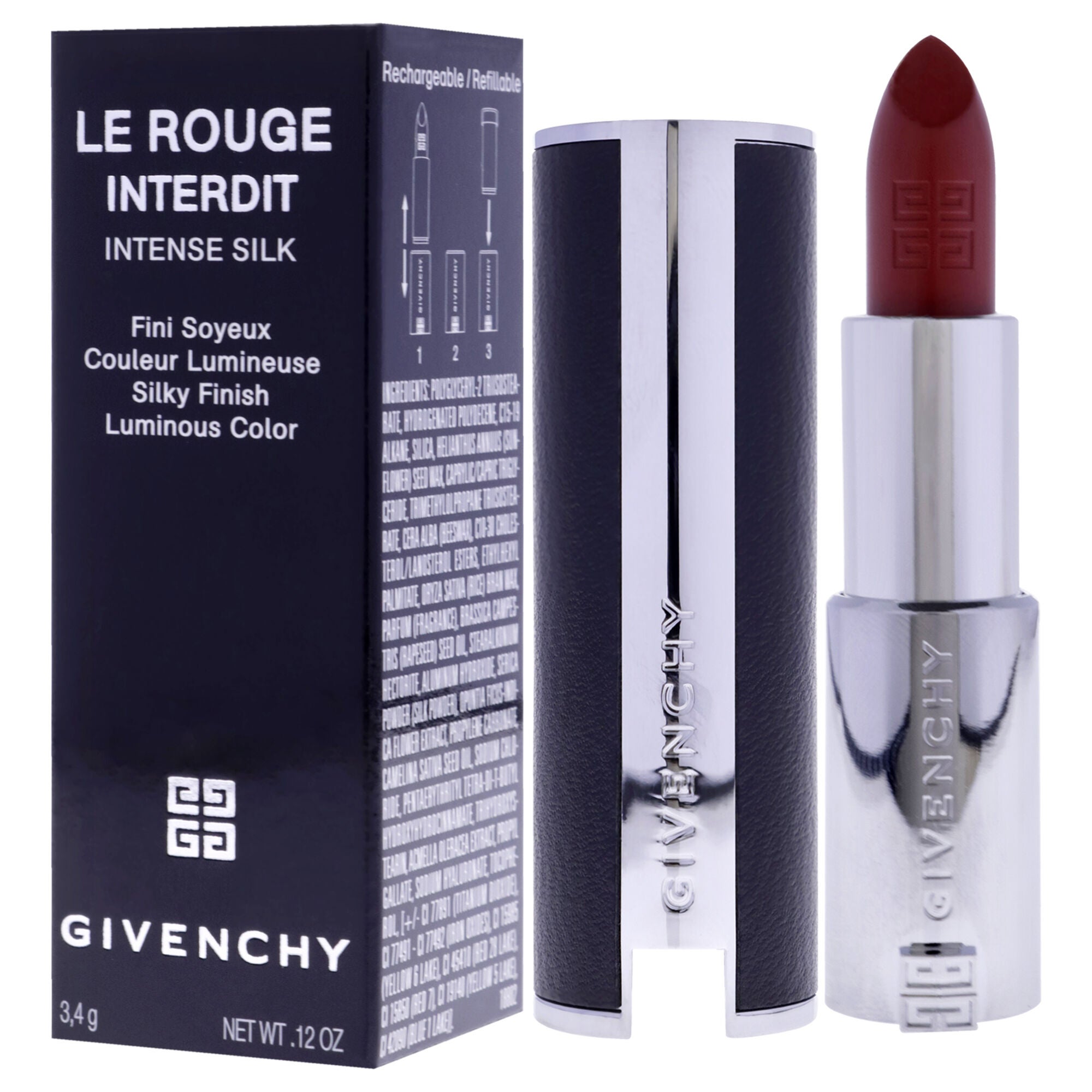 Le Rouge Interdit Intense Silk Lipstick - 227 Rouge Infuse by Givenchy for Women - 0.12 oz Lipstick (Refillable), , alternate image number 8